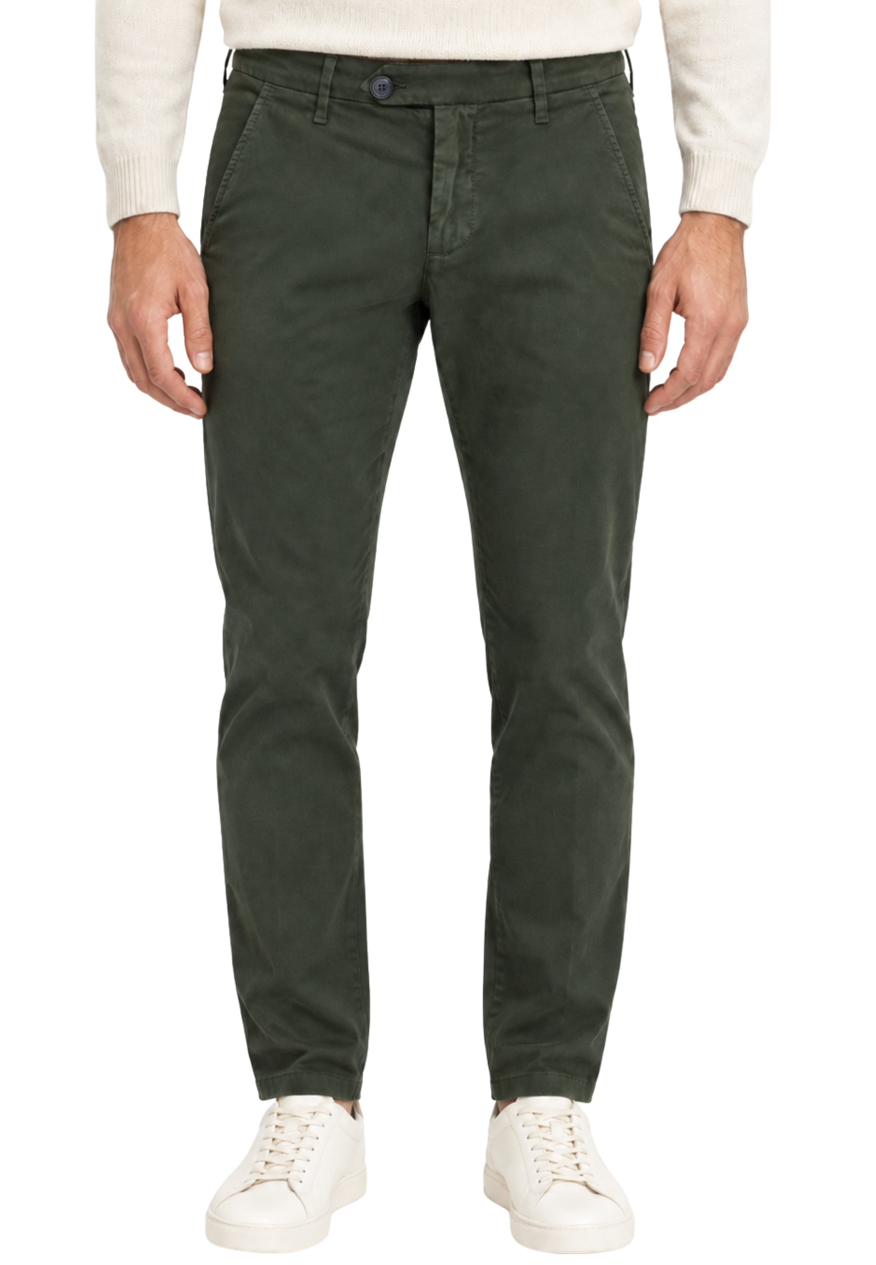PANTALONI CHINO SLIM FIT IN GARBADINA UOMO VERDE