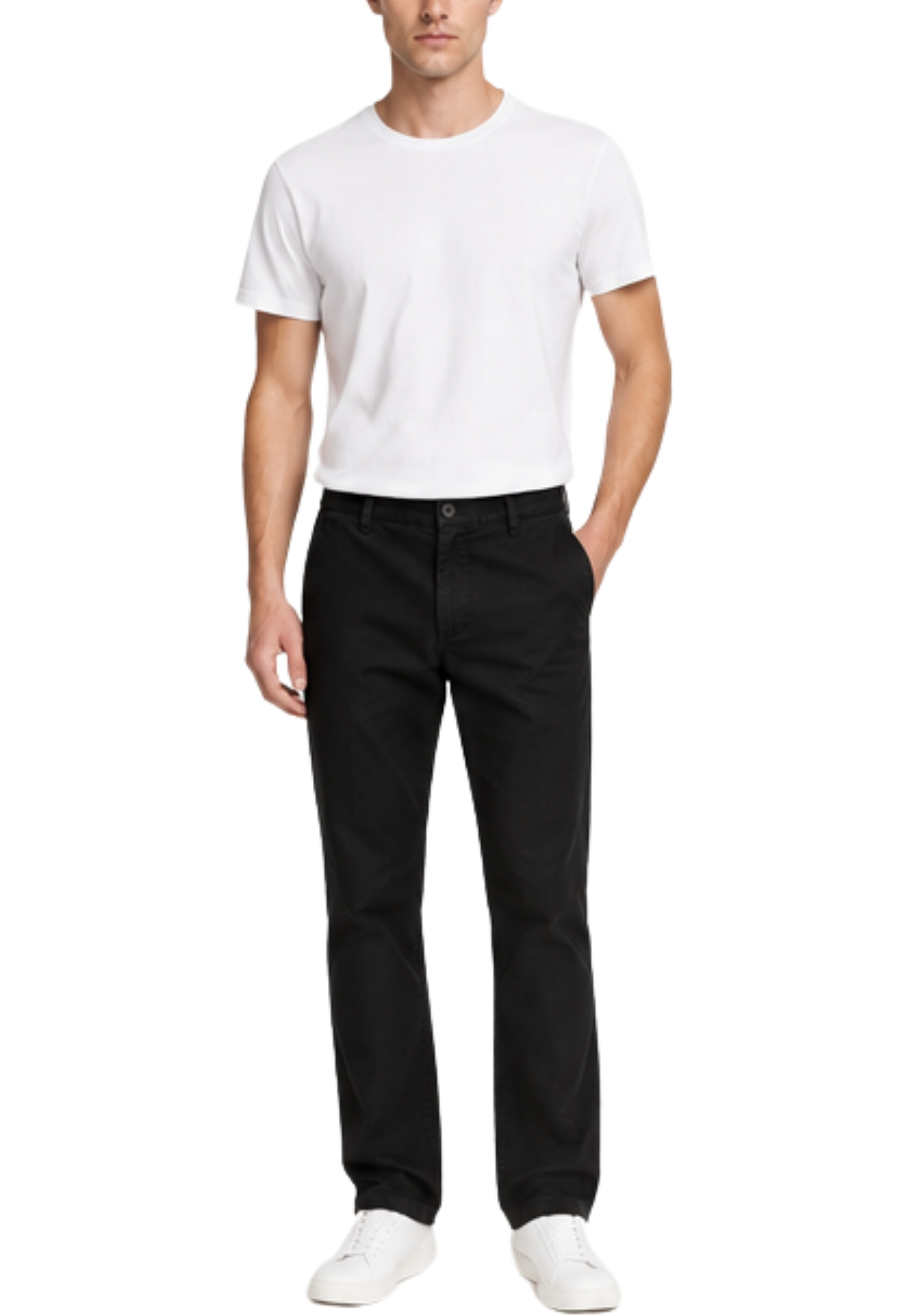 PANTALONI CHINO CON PENCES UOMO NERO