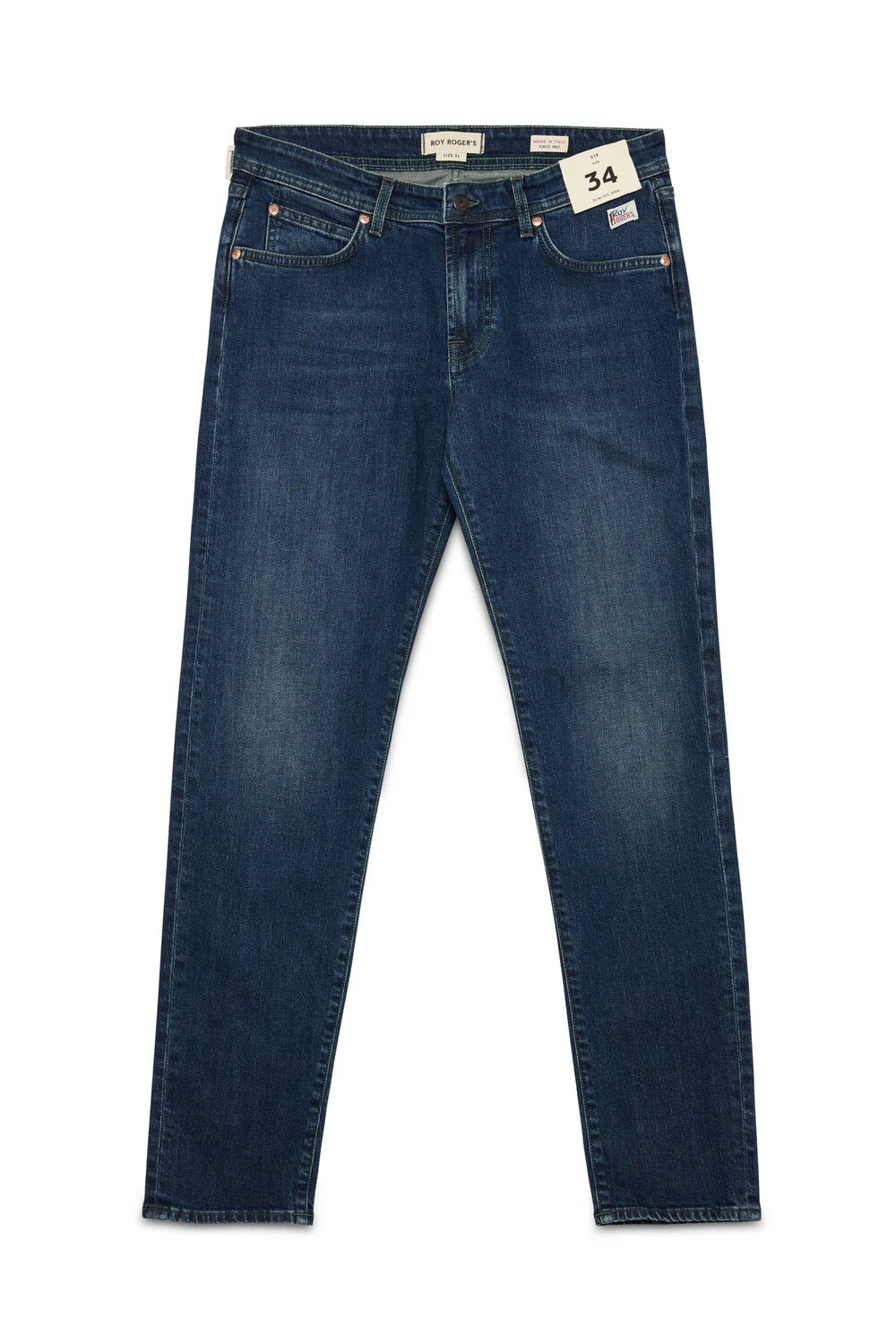 JEANS REGULAR GAMBA DRITTA CON EFFETTO USED UOMO BLU