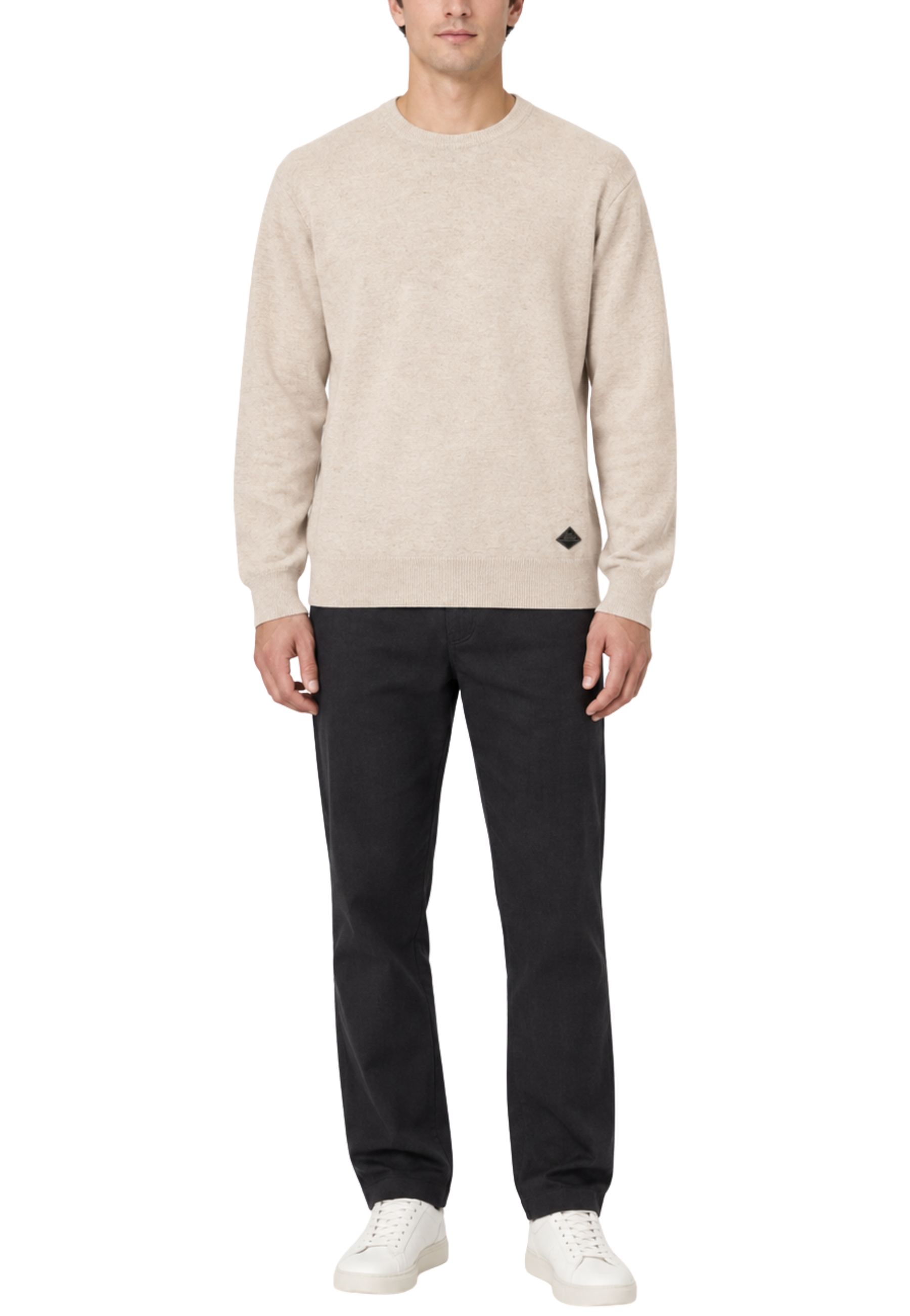 MAGLIA GIROCOLLO COMODO IN LANA UOMO BEIGE