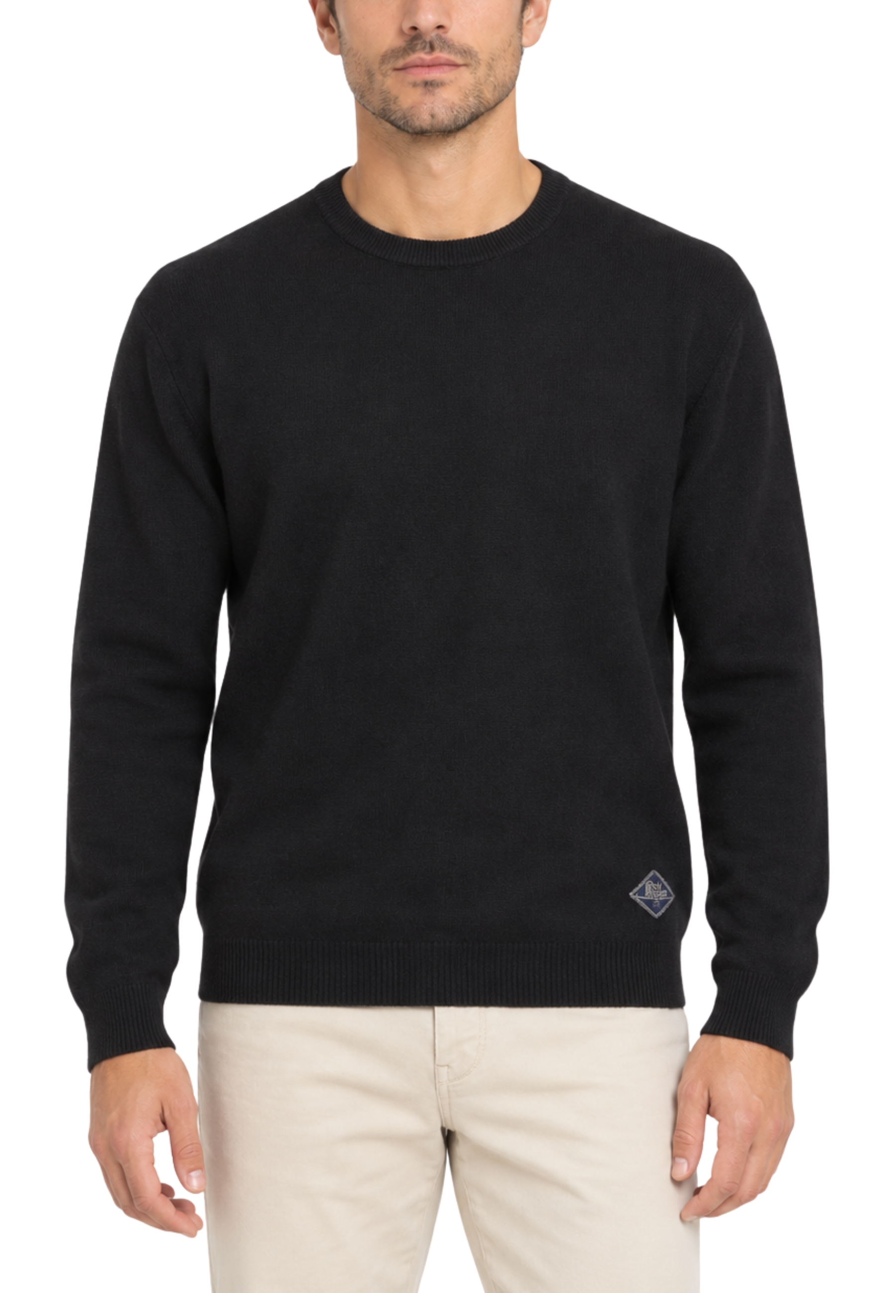MAGLIA GIROCOLLO COMODO IN LANA UOMO NERO