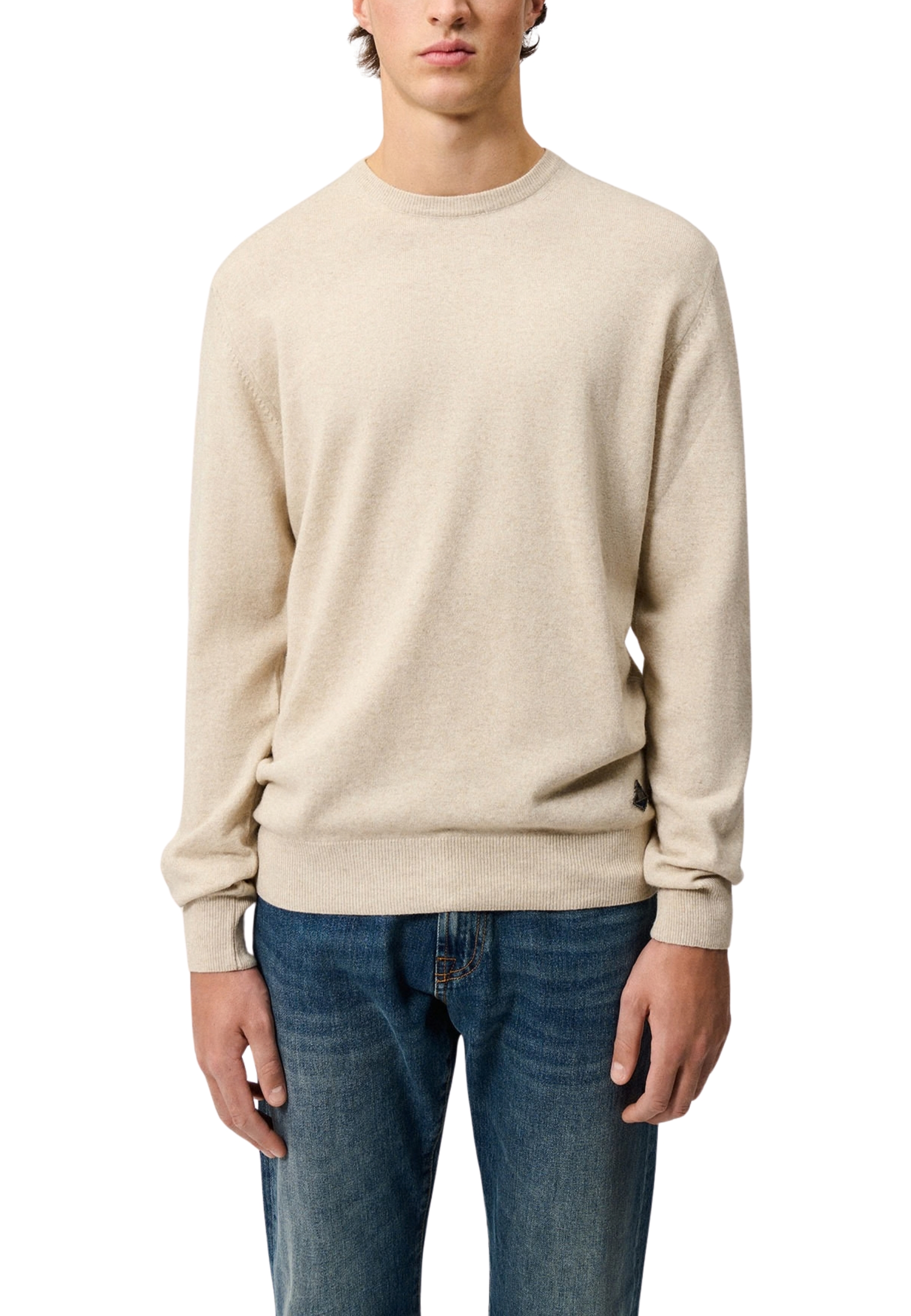 MAGLIA GIROCOLLO COMODO IN LANA UOMO BEIGE