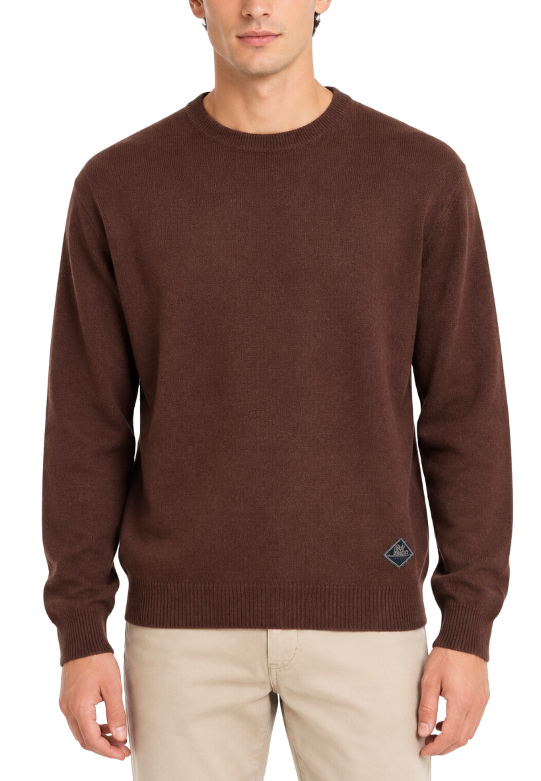 MAGLIA GIROCOLLO COMODO IN LANA UOMO MARRONE