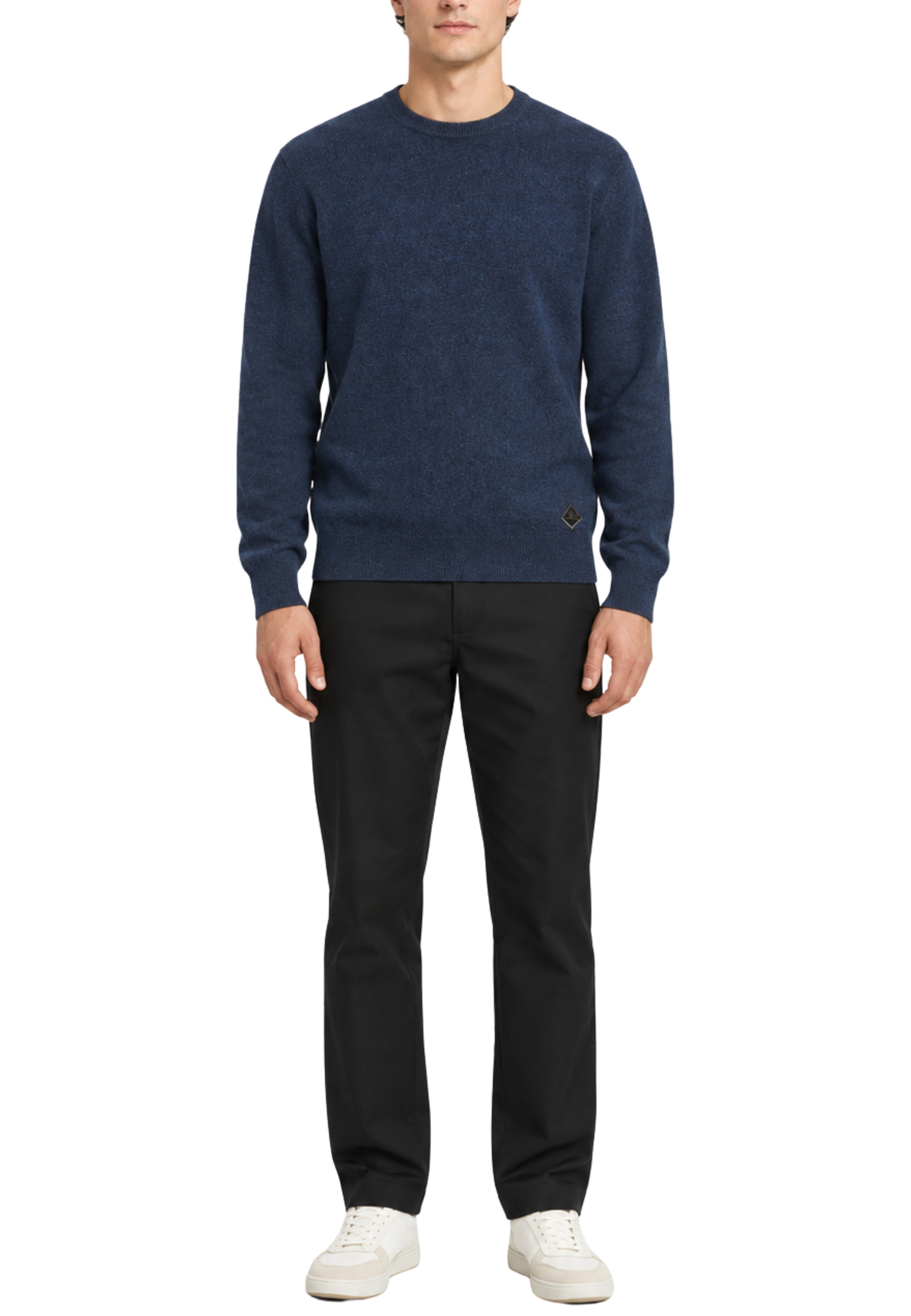 MAGLIA GIROCOLLO COMODO IN LANA UOMO BLU