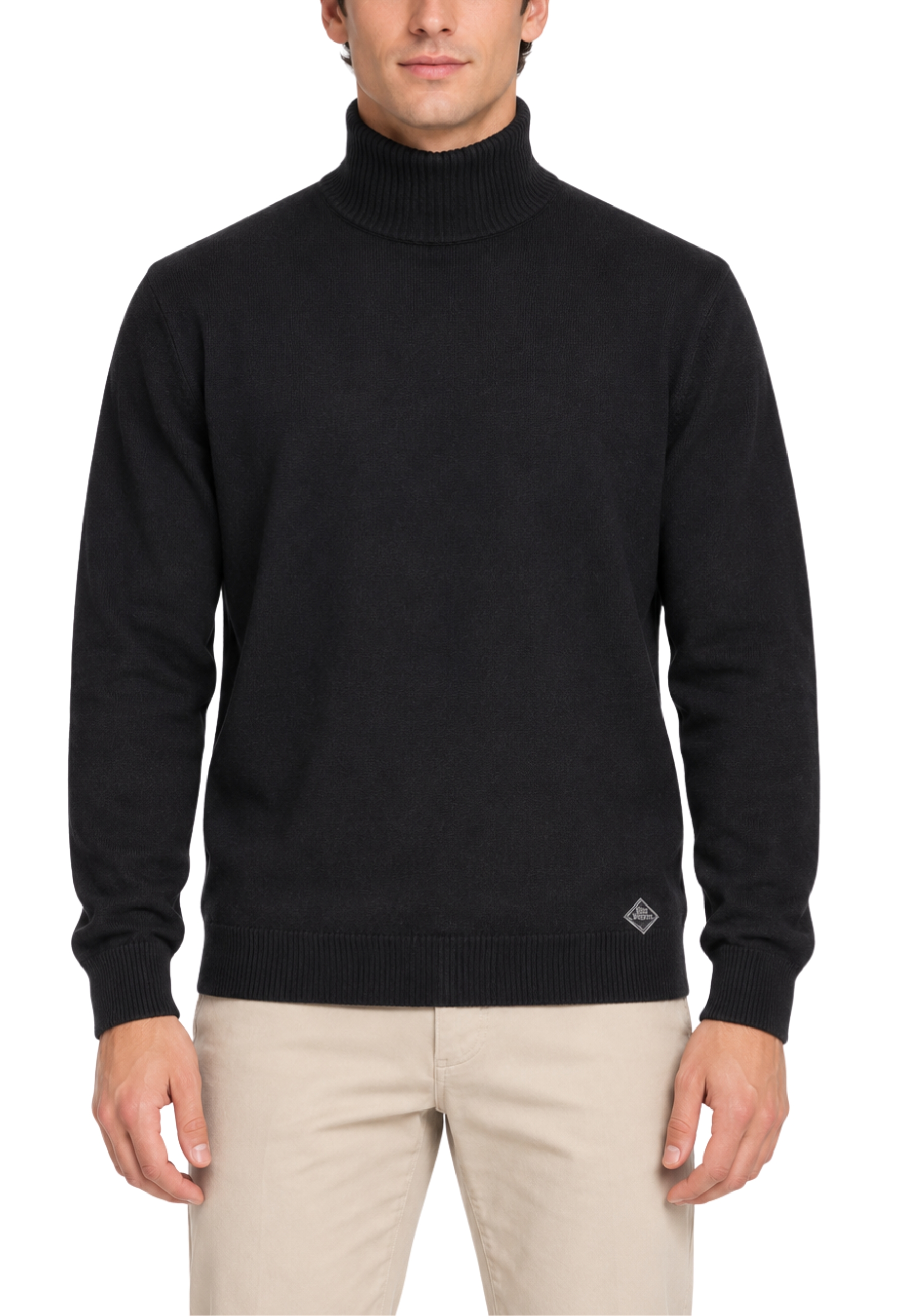 MAGLIA DOLCEVITA CON PATCH LOGO UOMO NERO