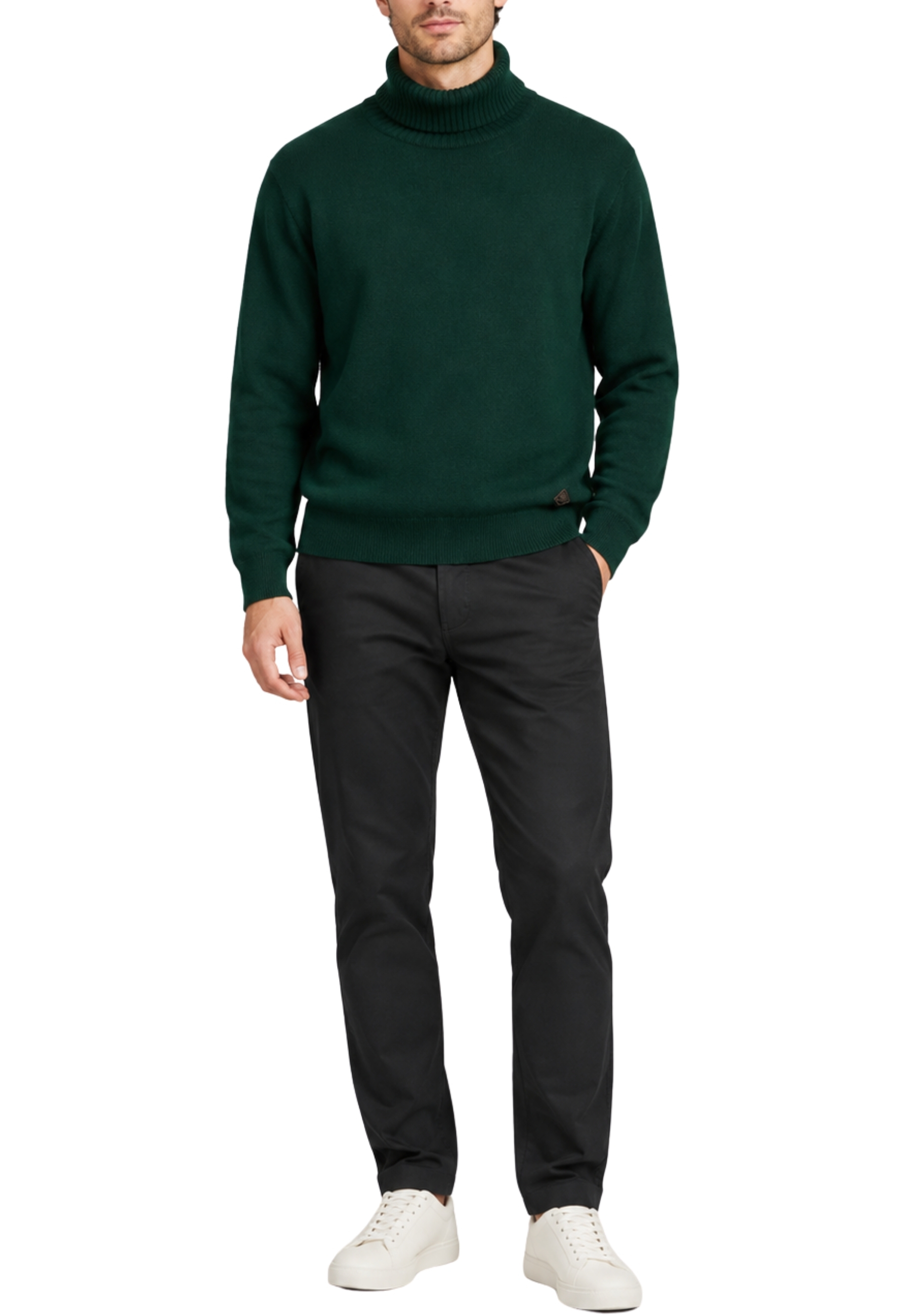 MAGLIA DOLCEVITA CON PATCH LOGO UOMO VERDE