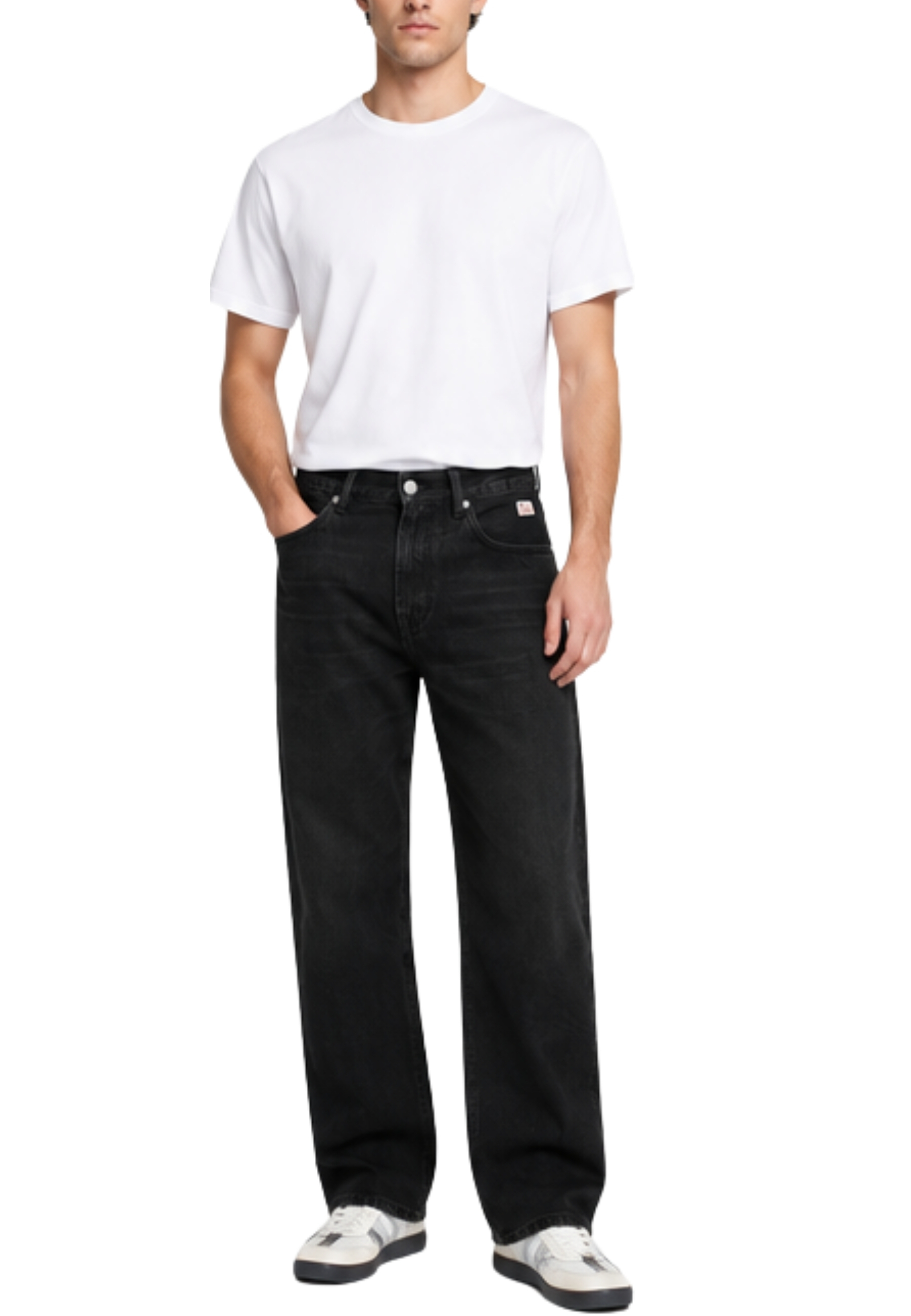JEANS PALAZZO WIDE IN DENIM DONNA NERO
