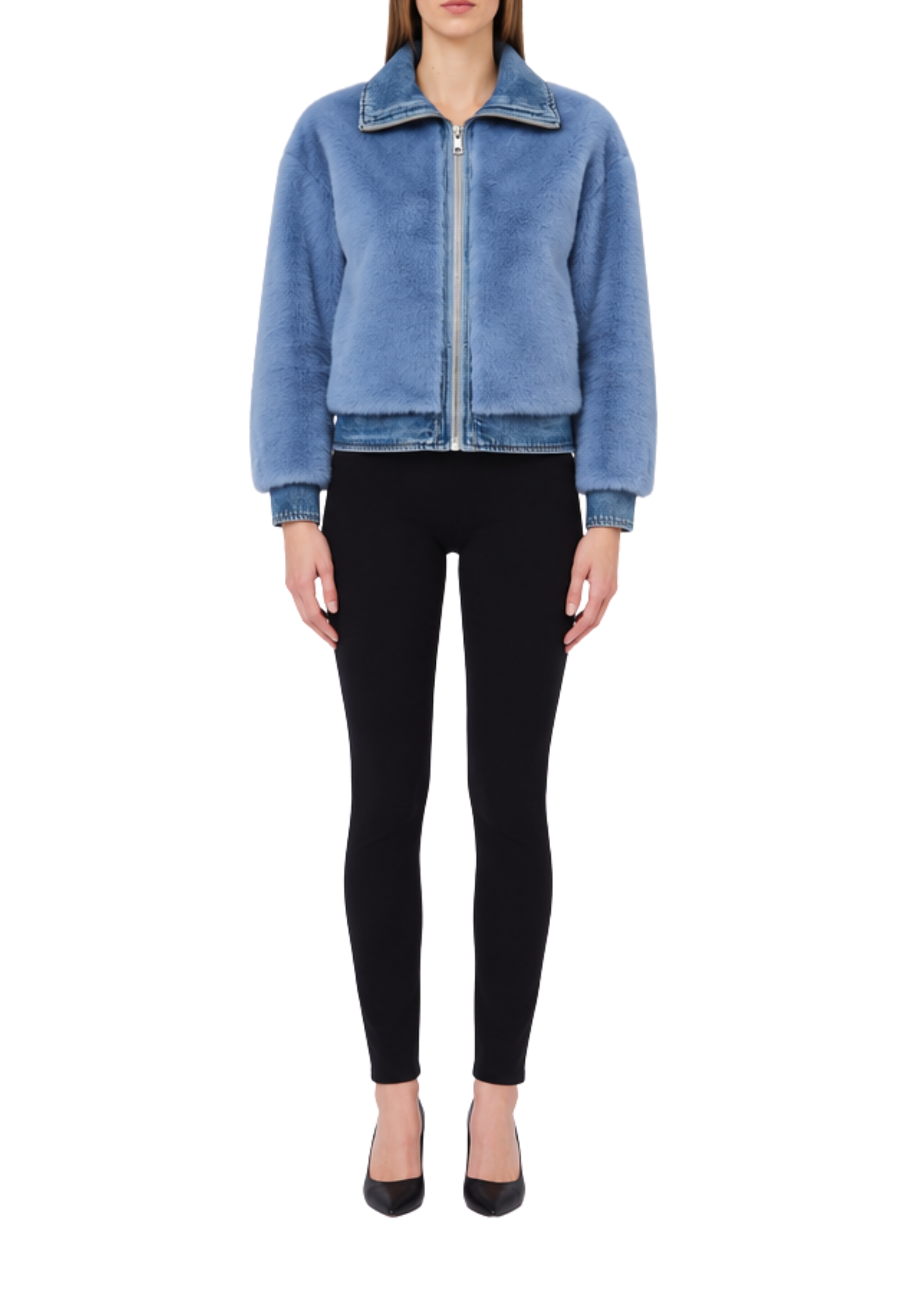 GIACCA IN ECO - PELLICCIA DONNA AZZURRO