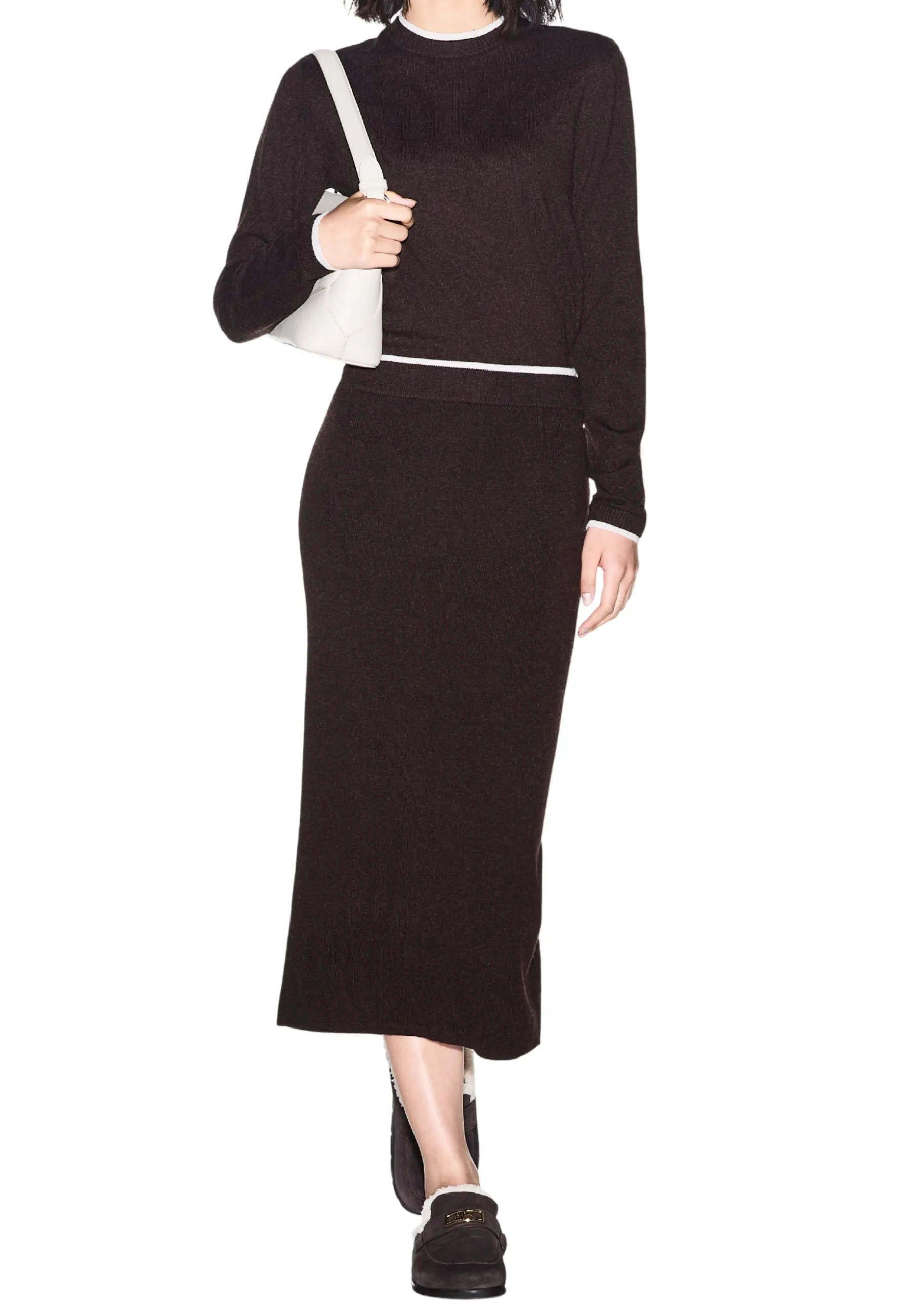 GONNA LUNGA MIDI PLISSETTATE IN DENIM DONNA NERO