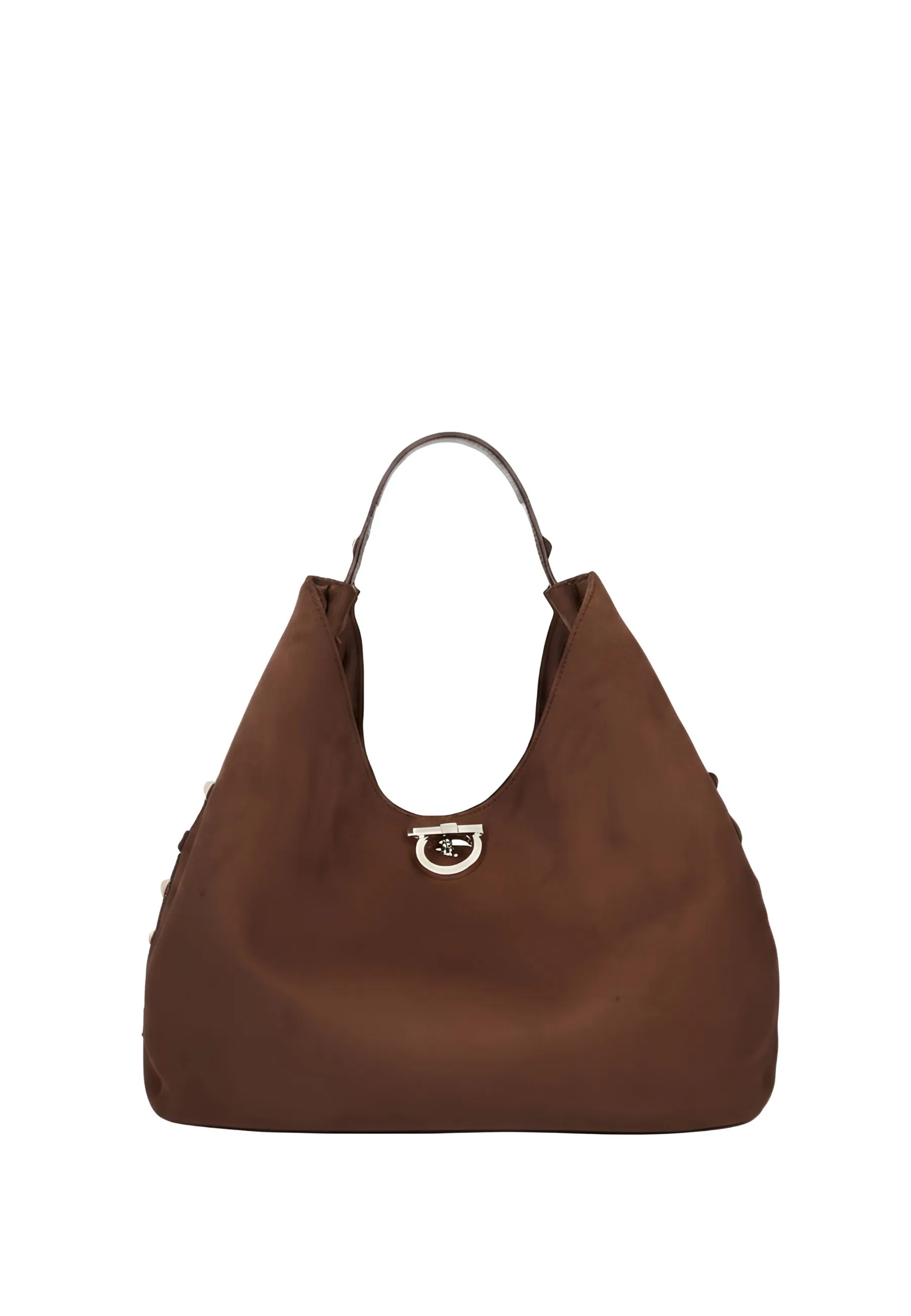 BORSA A SPALLA CON BORCHIE HOBO DONNA TABACCO