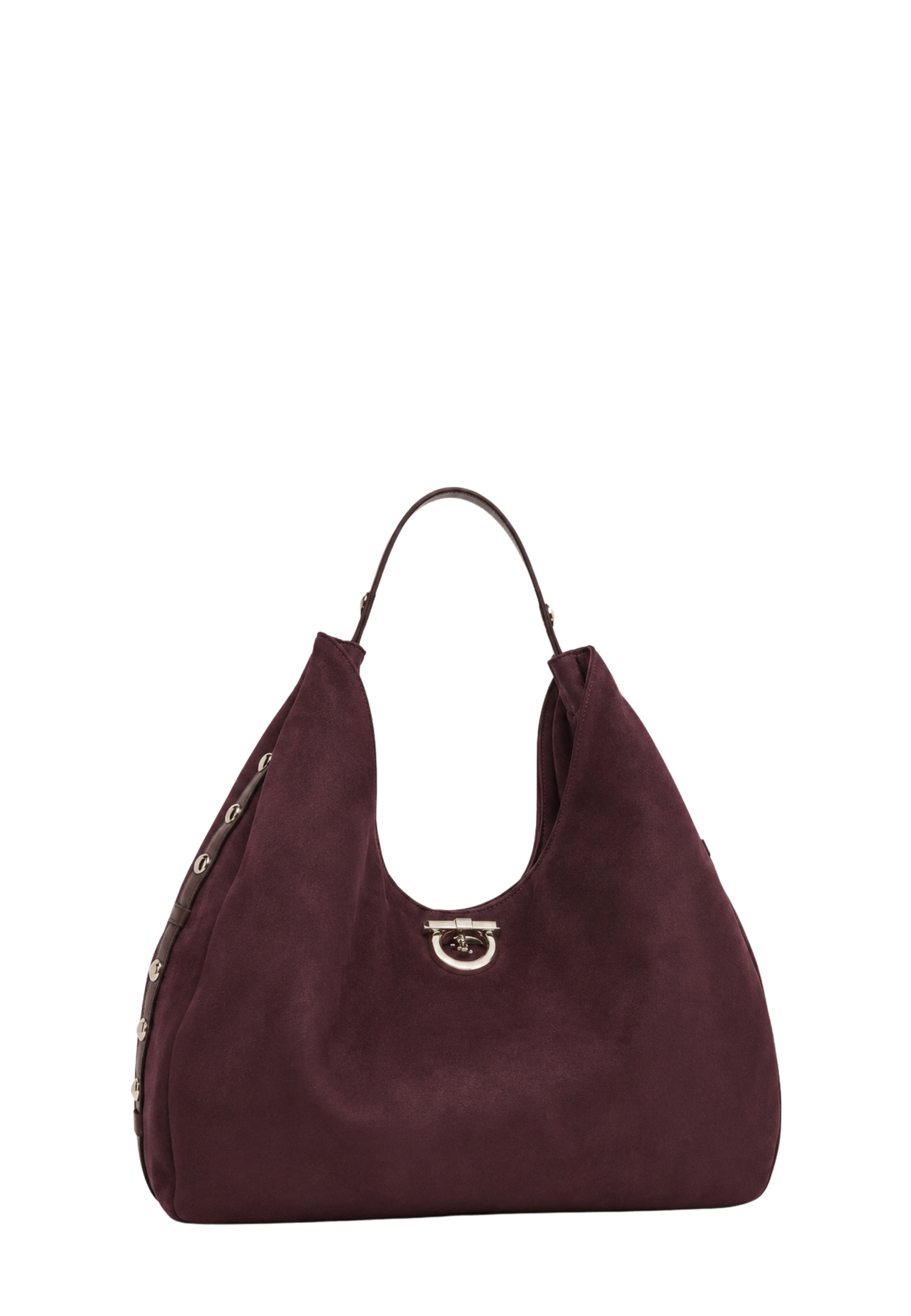 BORSA A SPALLA CON BORCHIE HOBO DONNA ROSSA