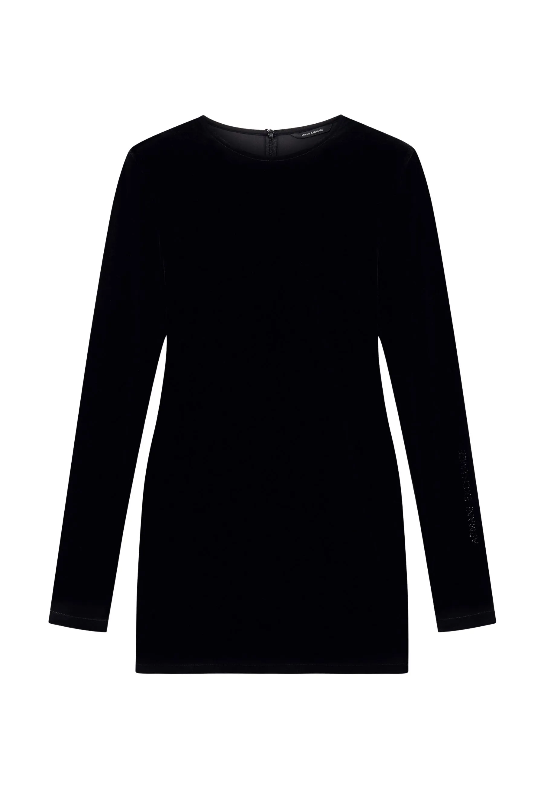 VESTITO CORTO A MANICHE LUNGHE DONNA NERO