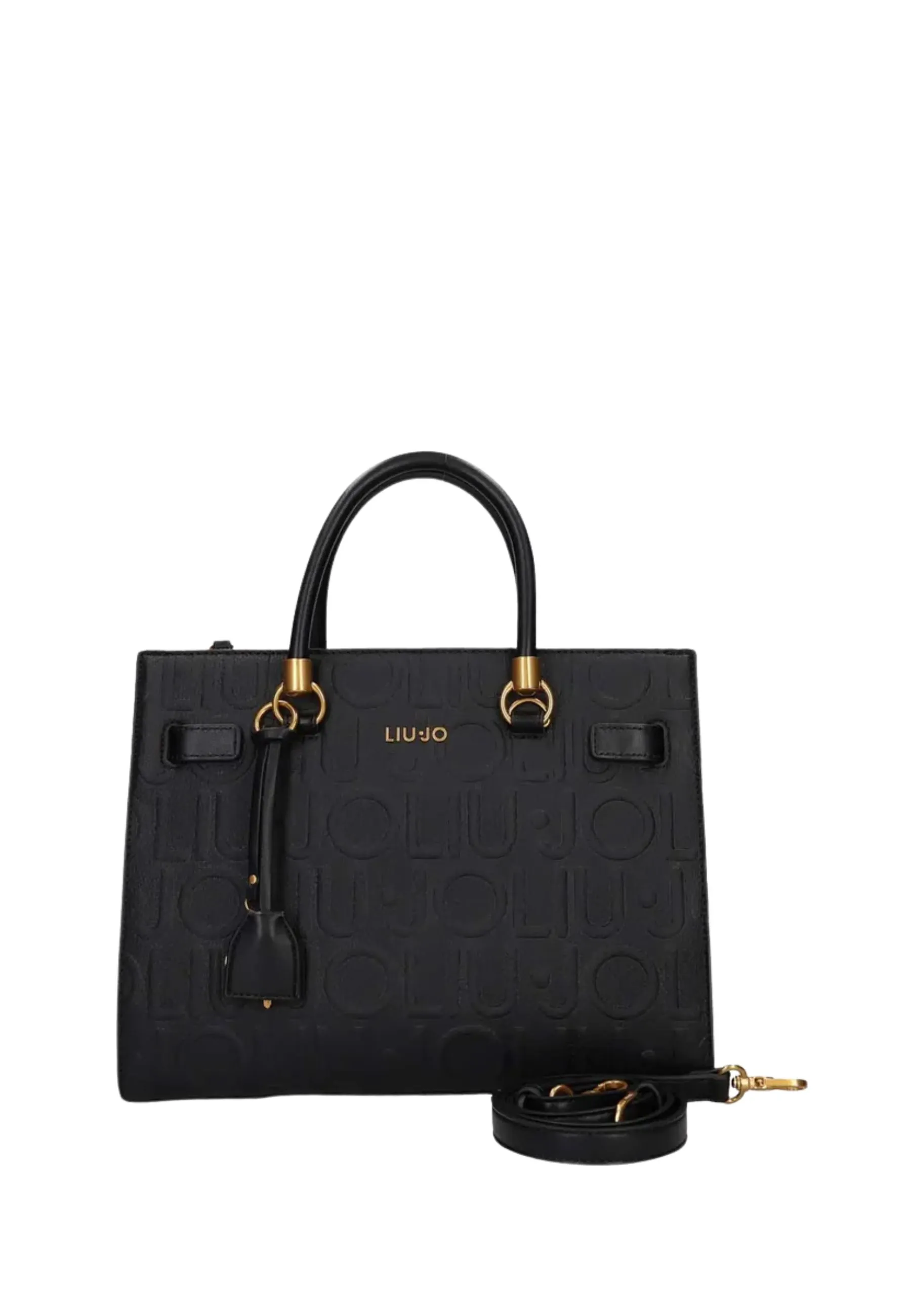 BORSA A MANO LOGO FRONTALE DONNA NERO