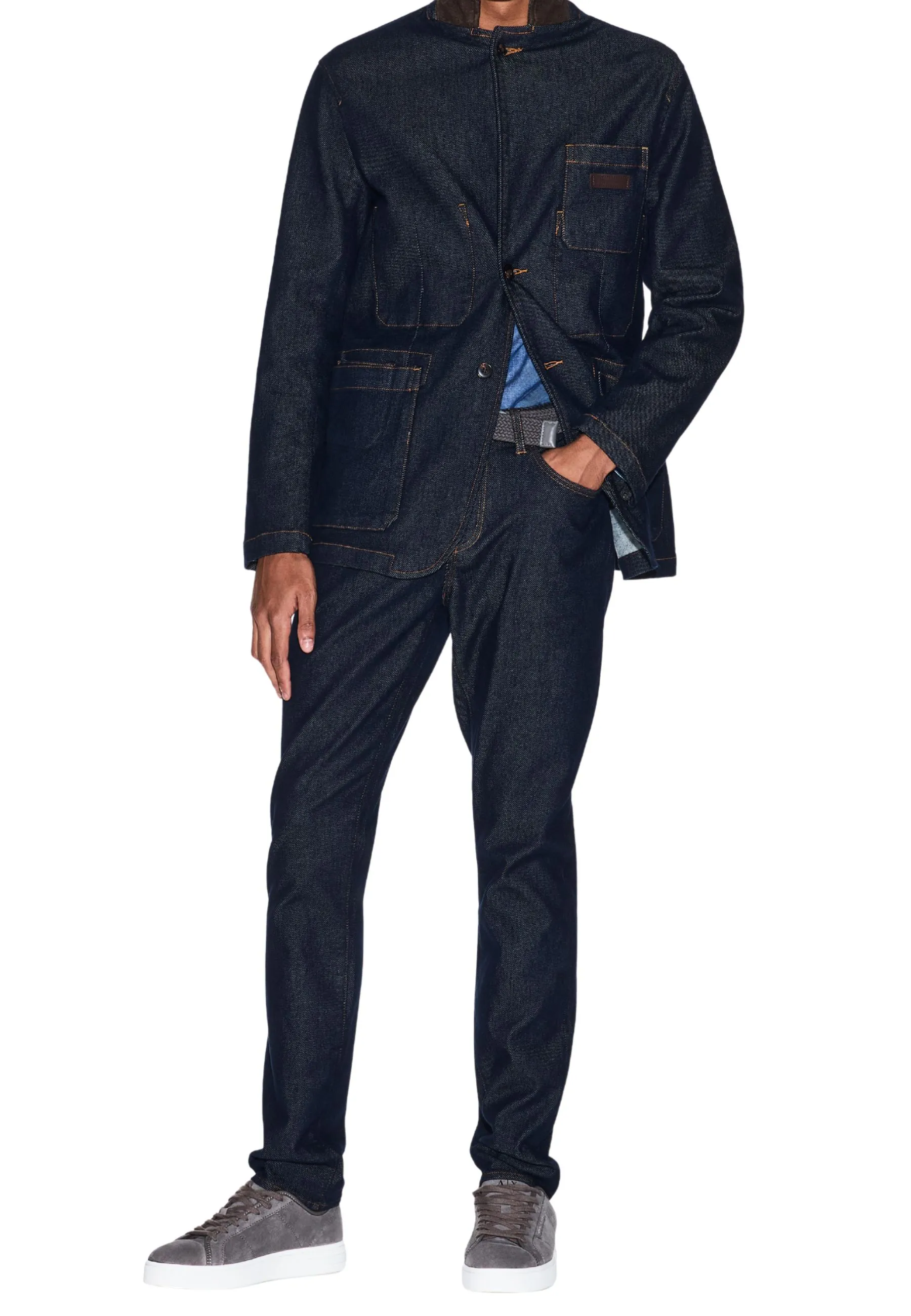 JEANS REGULAR IN DENIM UOMO BLU SCURO