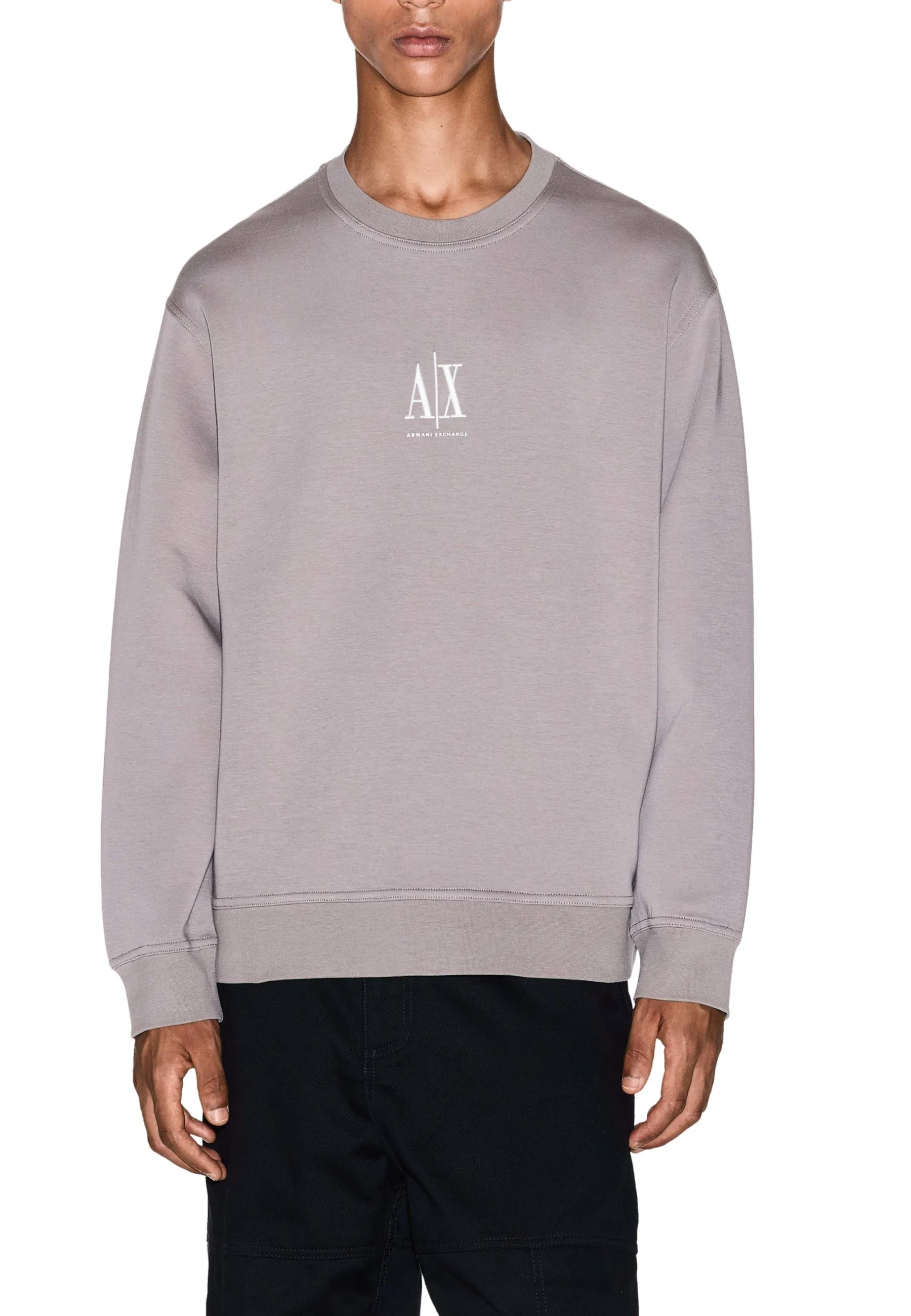 FELPA IN COTONE CON LOGO UOMO GRIGIO