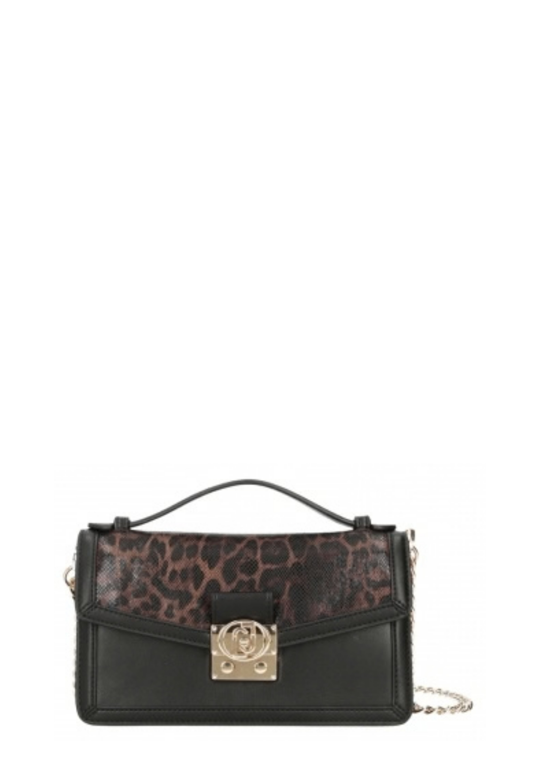 BORSA A TRACOLLA CON PATTA ANIMALIER DONNA MARRONE