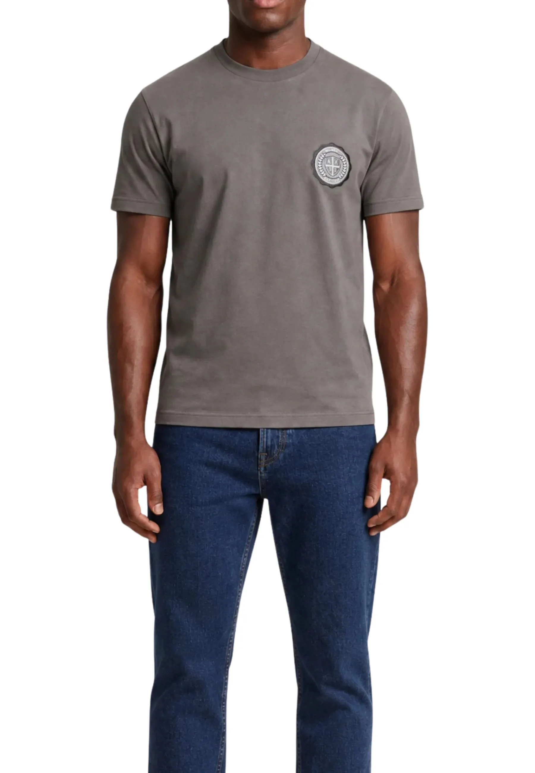 T- SHIRT MANICA CORTA CON STAMPA LOGO UOMO ANTRACITE