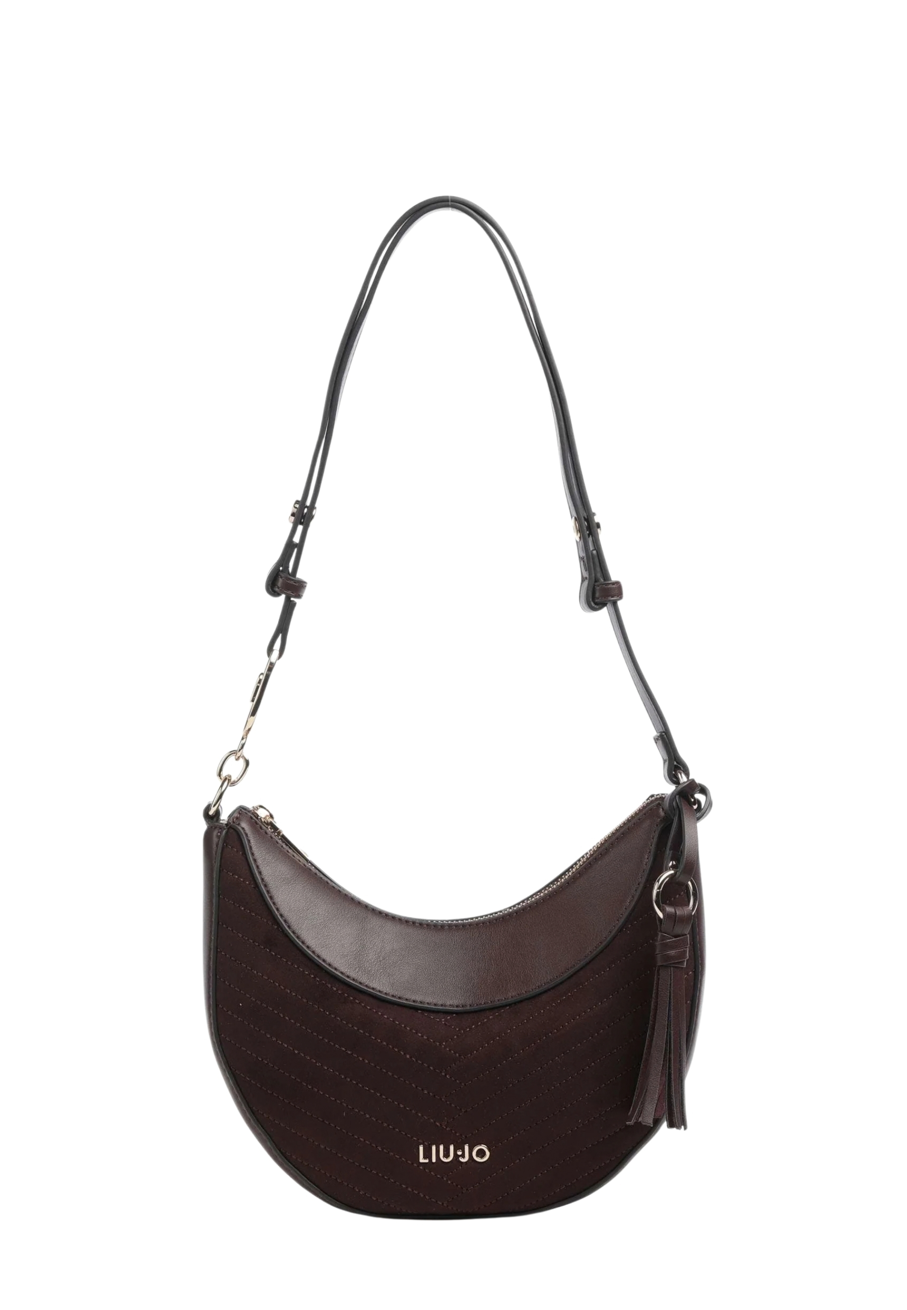 BORSA A SPALLA HOBO IN ECOCAMOSCIO TRAPUNTATO DONNA BORDEAUX