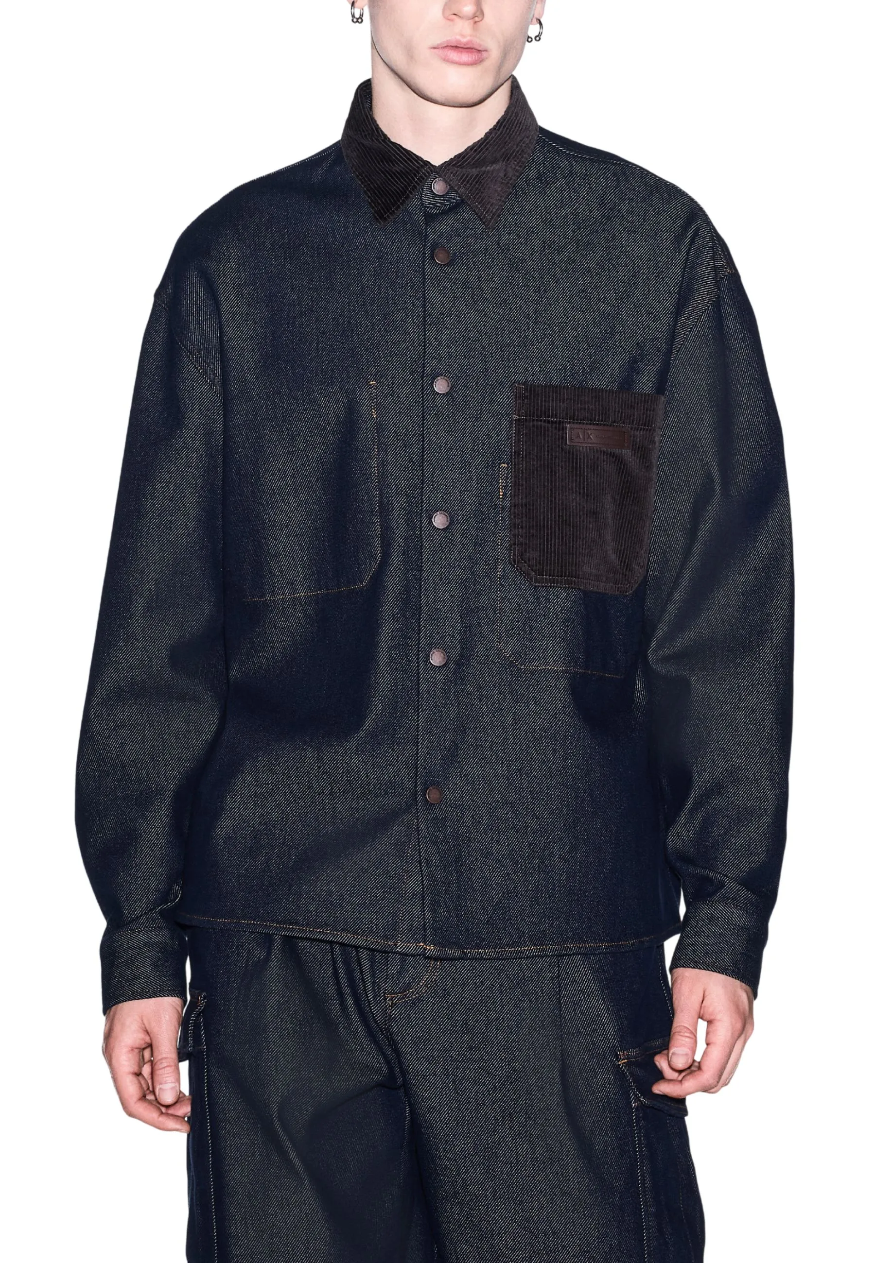 CAMICIA DENIM MANICA LUNGA UOMO BLU JEANS