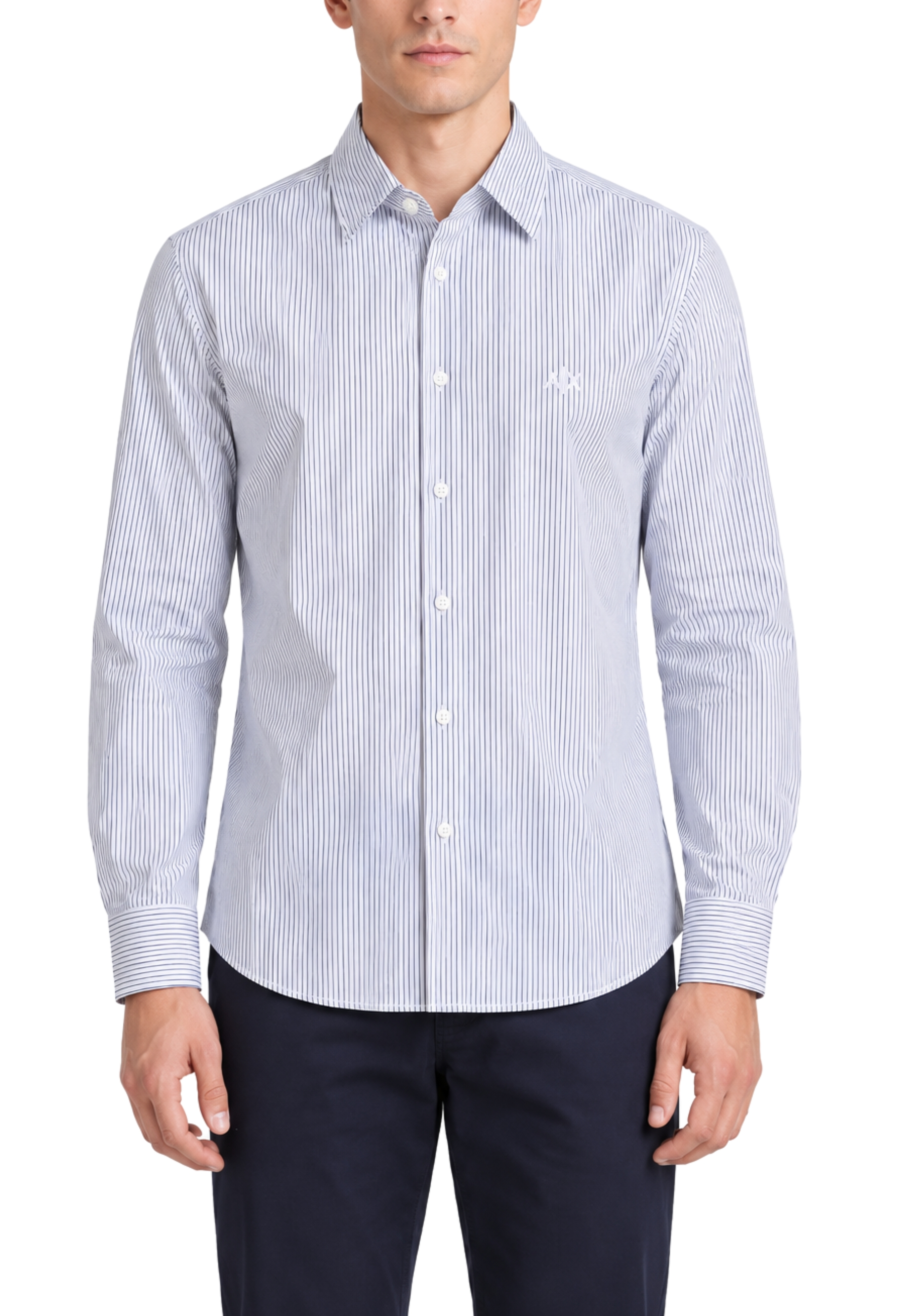 CAMICIA CASUAL A RIGHE UOMO NERO E BIANCO