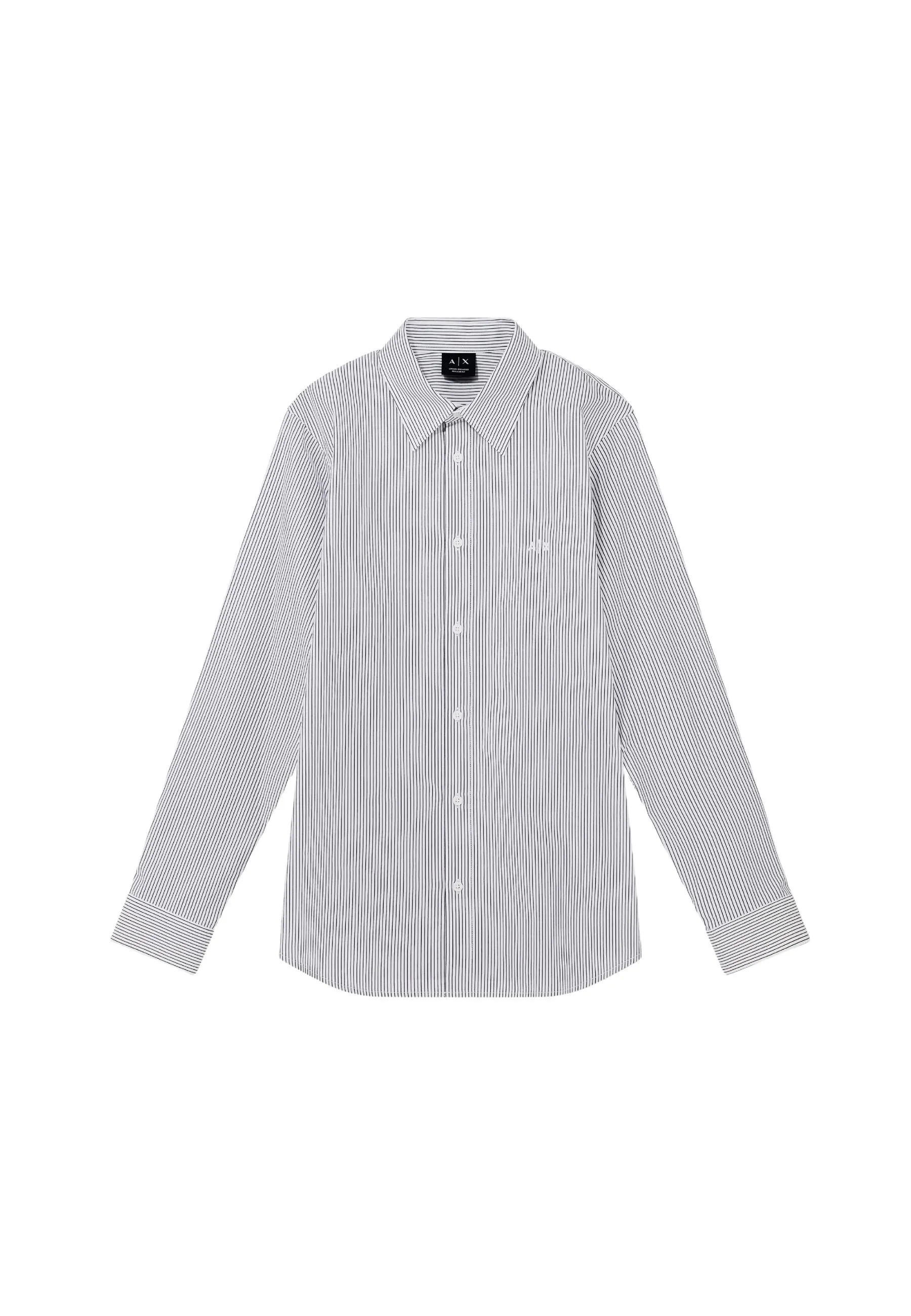 CAMICIA CASUAL A RIGHE UOMO BIANCO E BLU