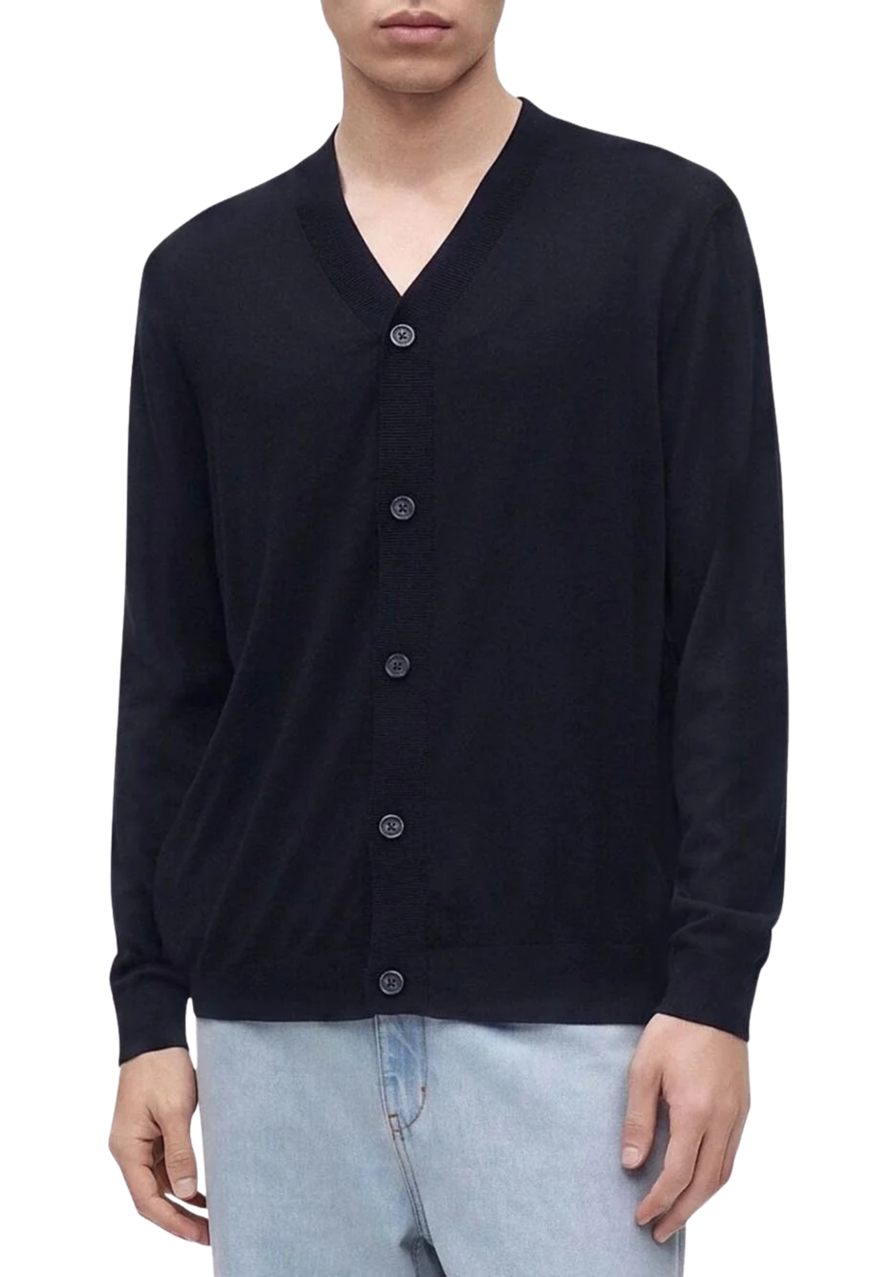 CARDIGAN inMISTO FIBRA  UOMO BLU NAVY