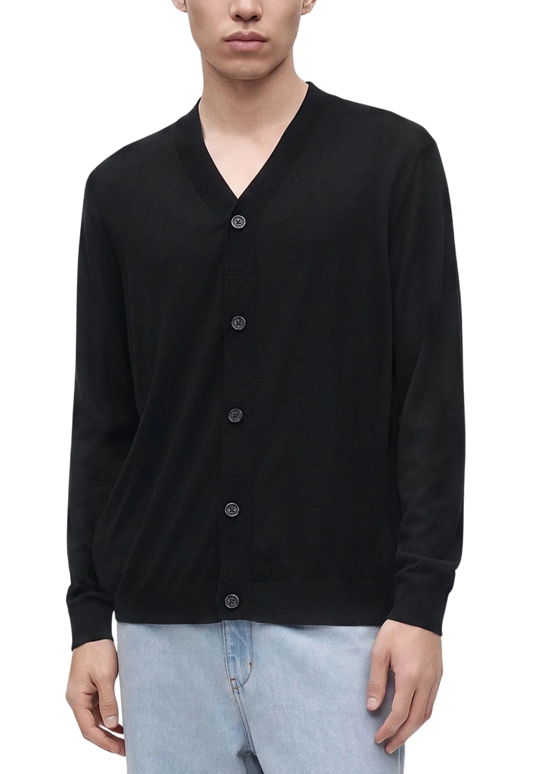 CARDIGAN UOMO MISTO FIBRA NERO