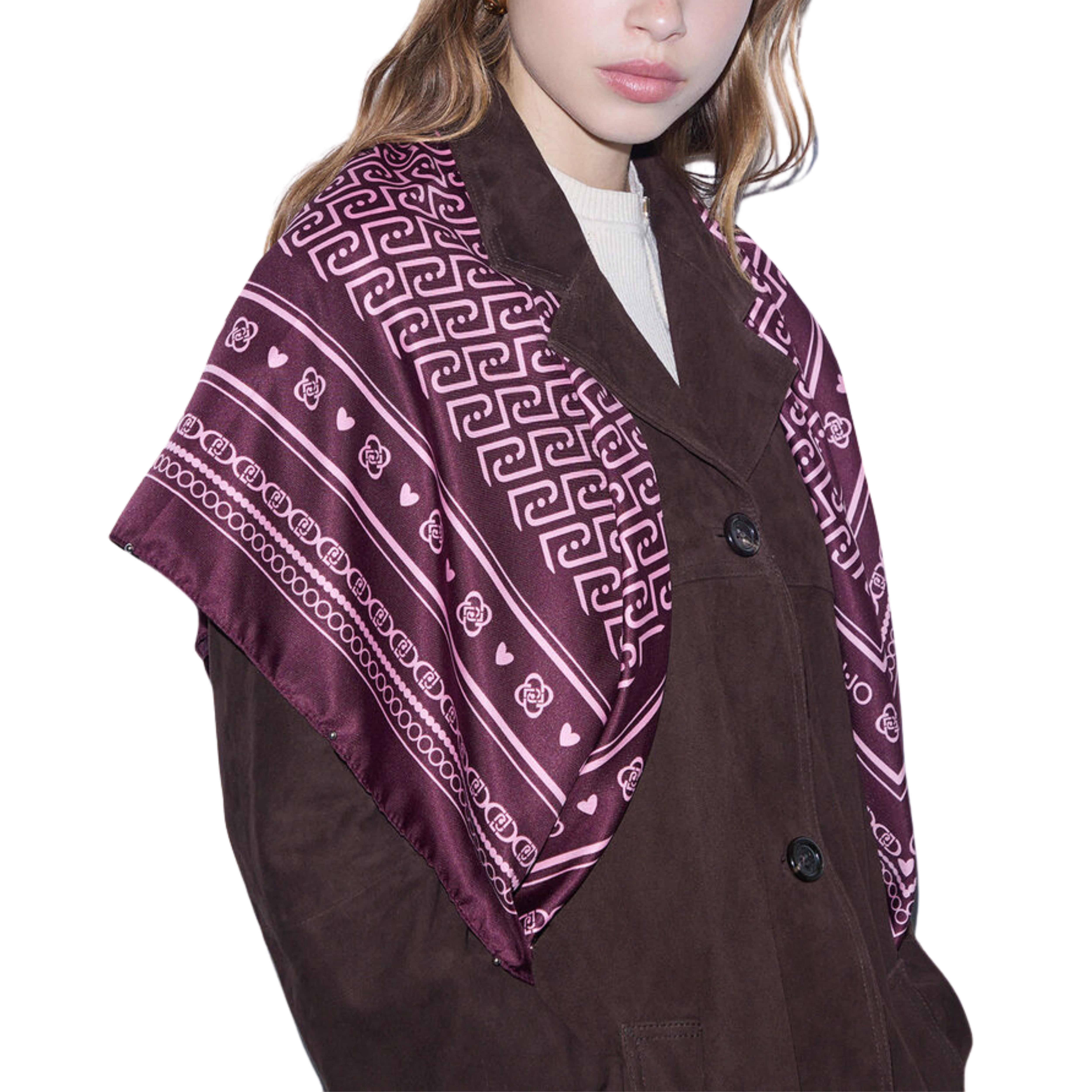 FOULARD GRANDE CON LOGO MONOGRAM DONNA BORDEAUX