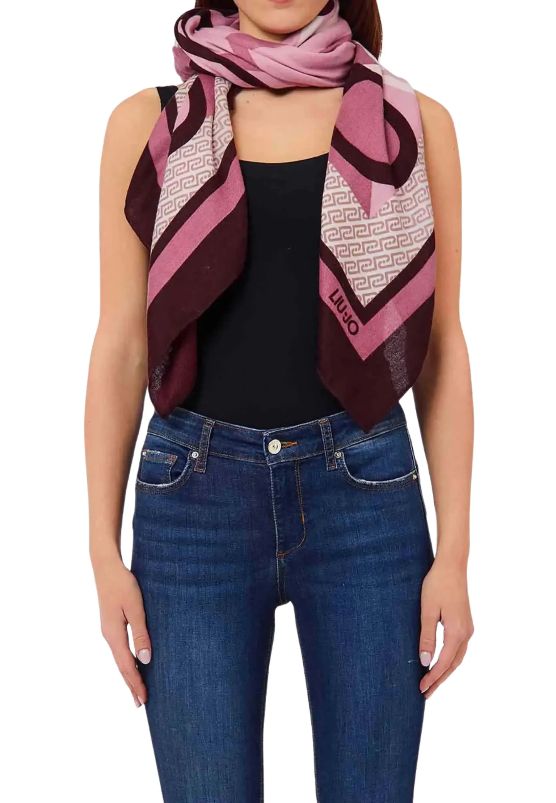 FOULARD 2F6068T2745 LOGO MONOGRAM DONNA BORDEAUX