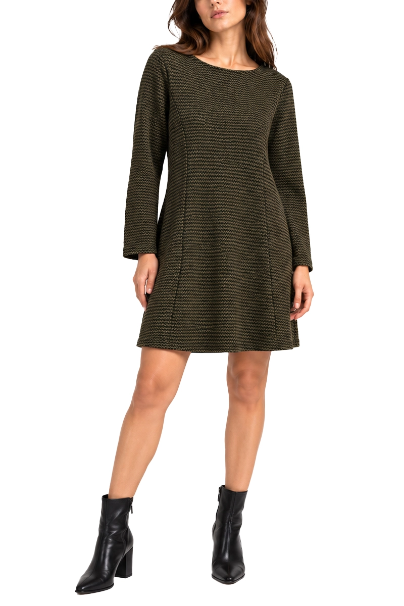 VESTITO CORTO IN TESSUTO OPERATO DONNA VERDE