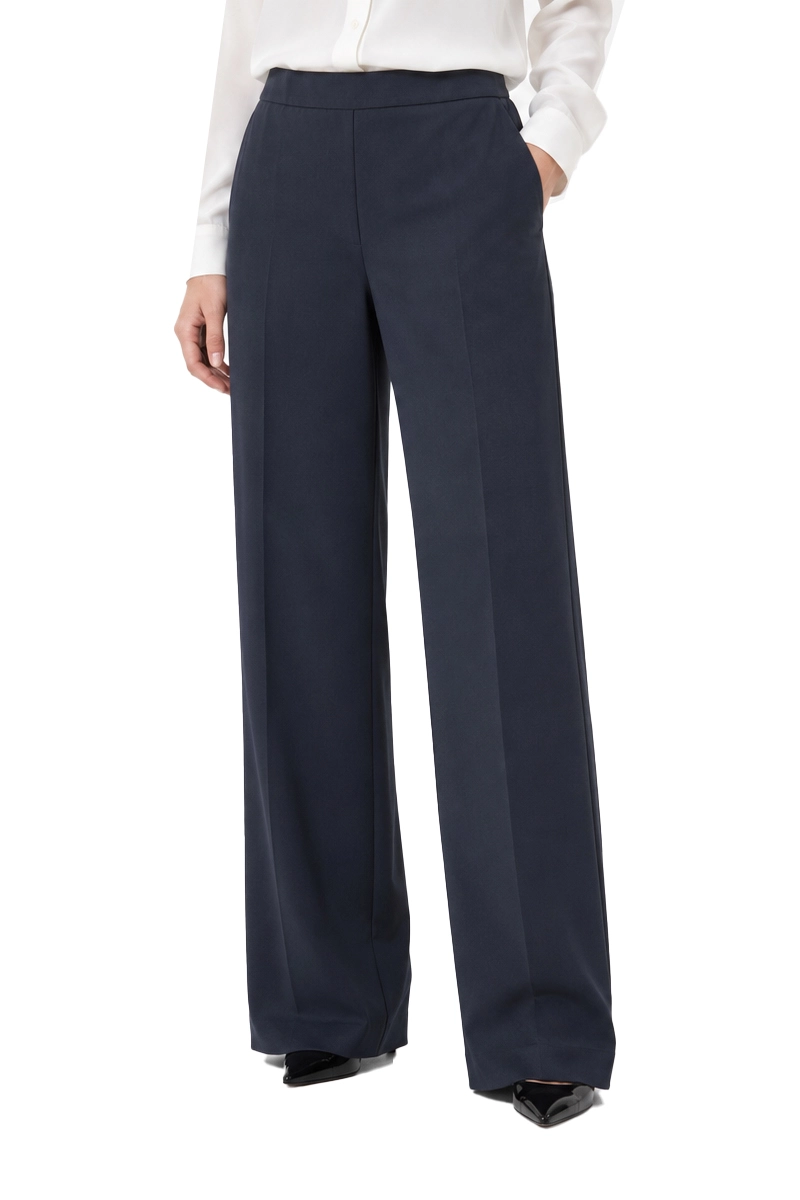 PANTALONI PALAZZO FODERATI  CON ELASTICO IN VITA DONNA BLU  SCURO