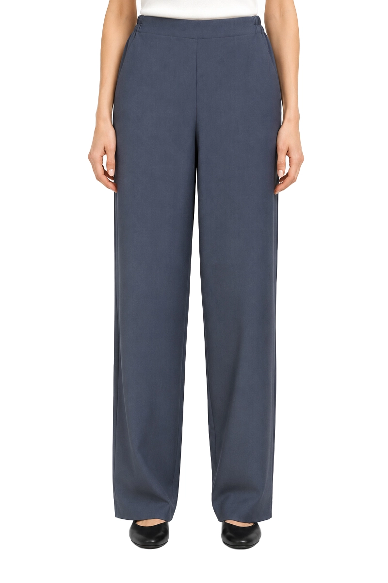 PANTALONI PALAZZO FODERATI  CON ELASTICO IN VITA DONNA BLU