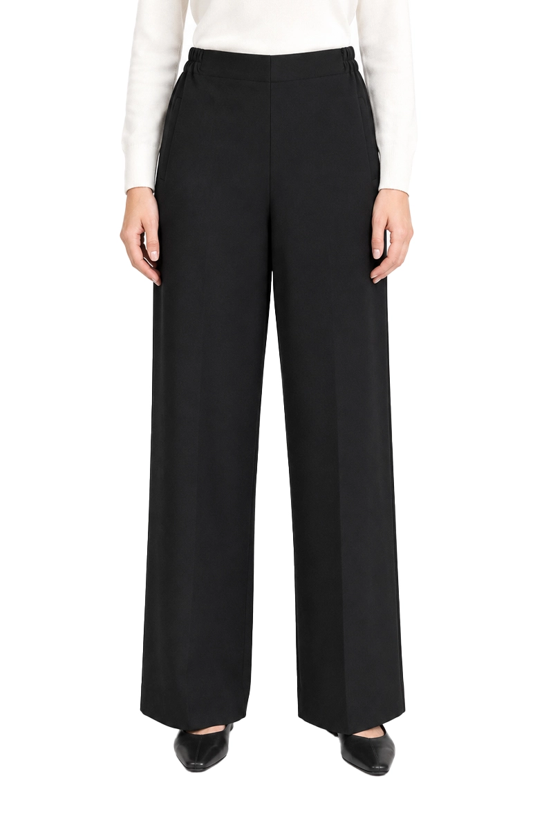 PANTALONI PALAZZO BOJAN CON ELASTICO IN VITA DONNA NERO