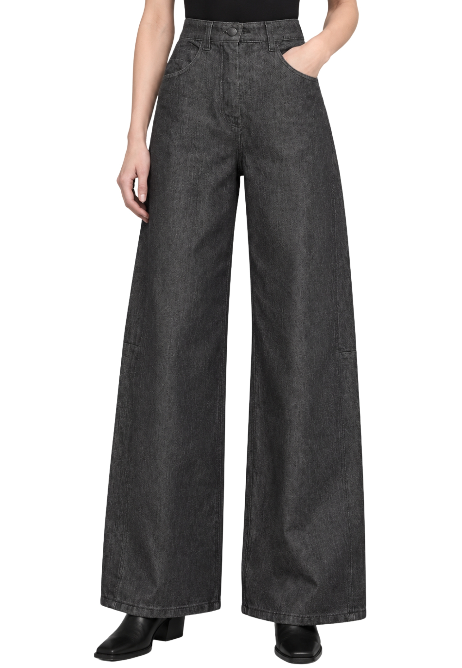 JEANS BOYFRIEND IN DENIM DONNA NERO
