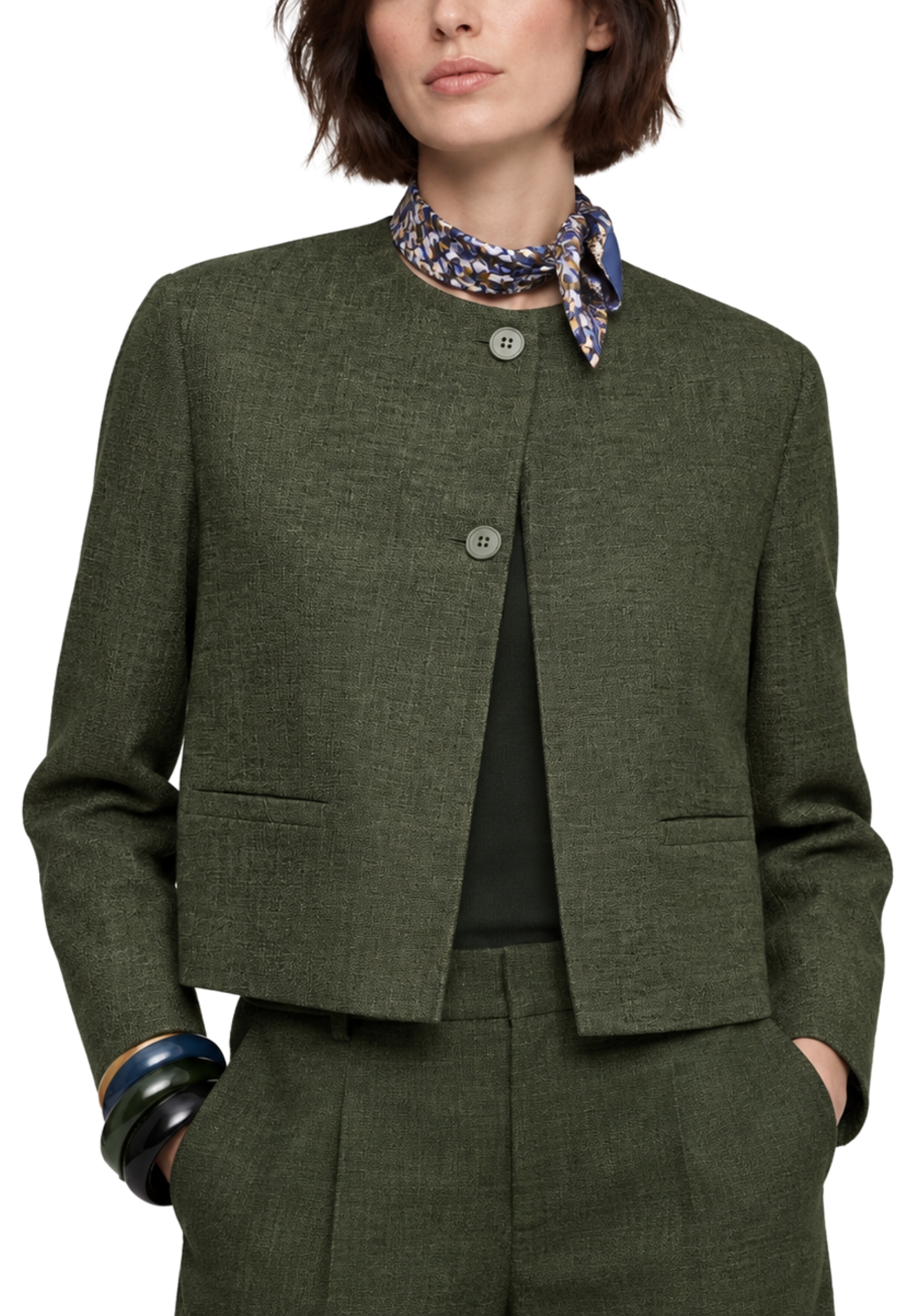 GIACCA CORTA CON TASCHE A TOPPA DONNA VERDE