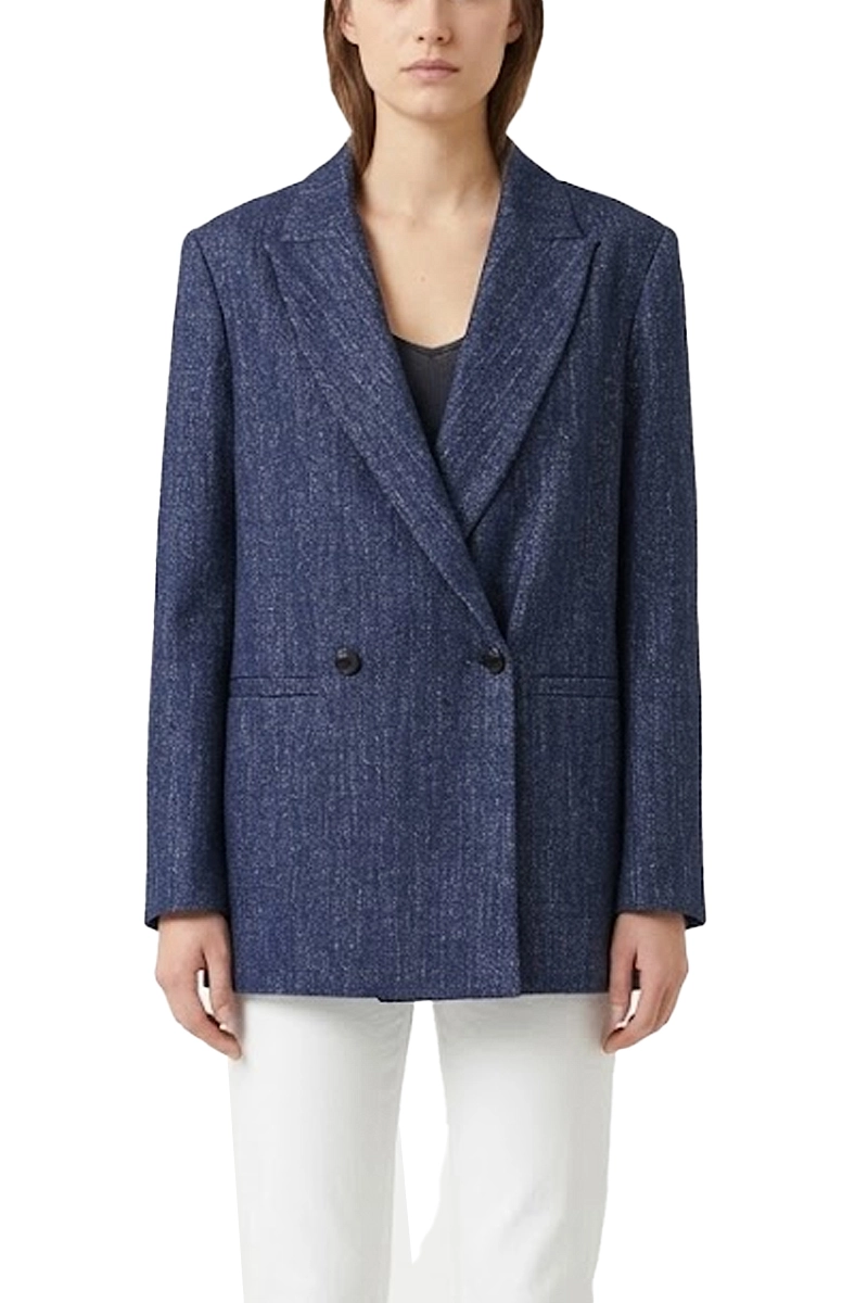 BLAZER DOPPIOPETTO CON AMPIO REVER DONNA BLU