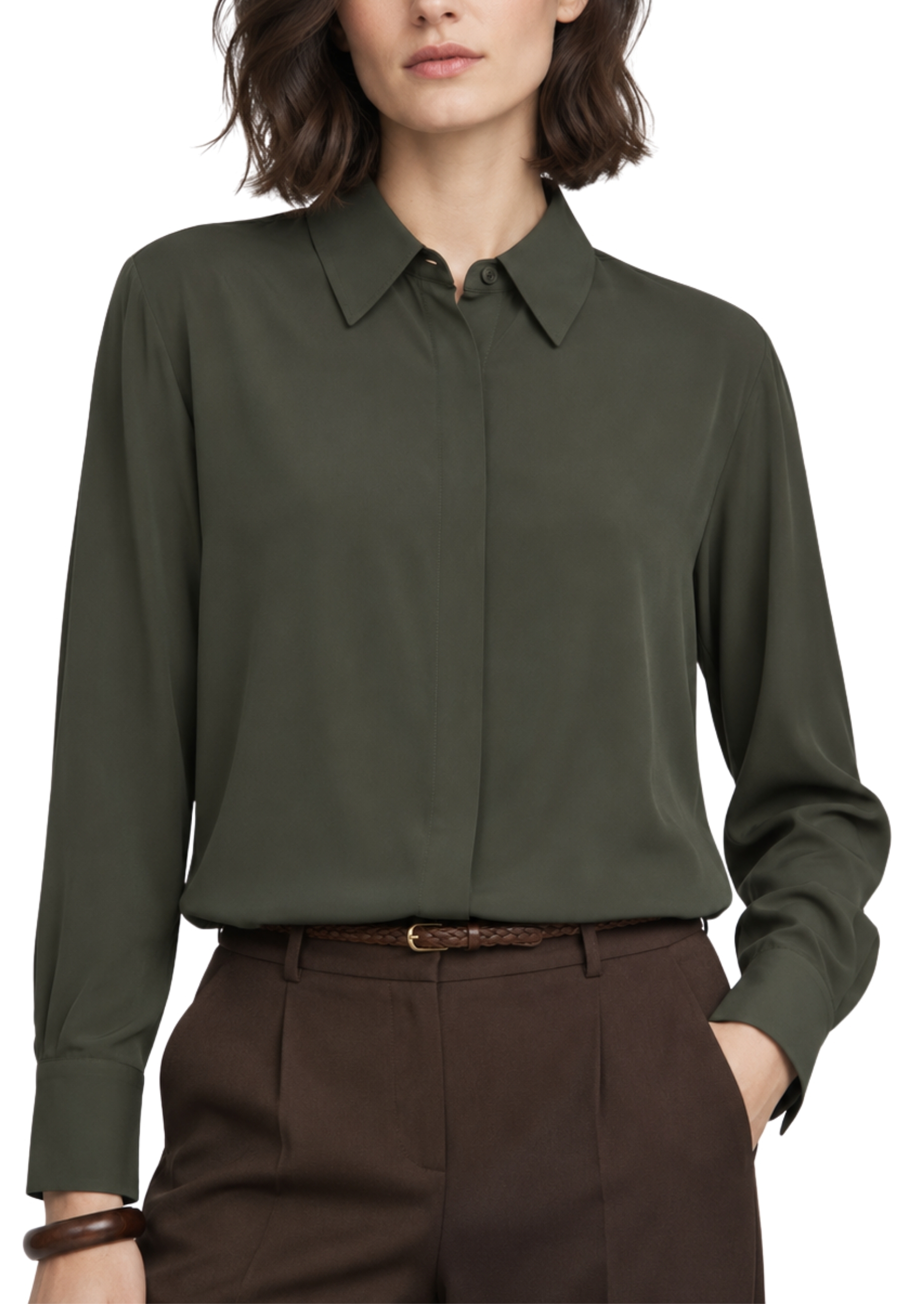 CAMICIA VINTAGE IN SETA UNITA DONNA VERDE