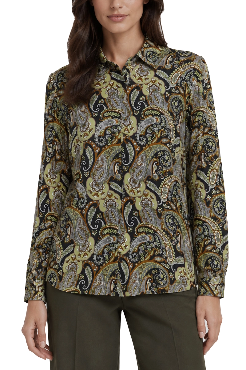 CAMICIA IN VISCOSA CON FANTASIA STAMPATA  DONNA VERDE