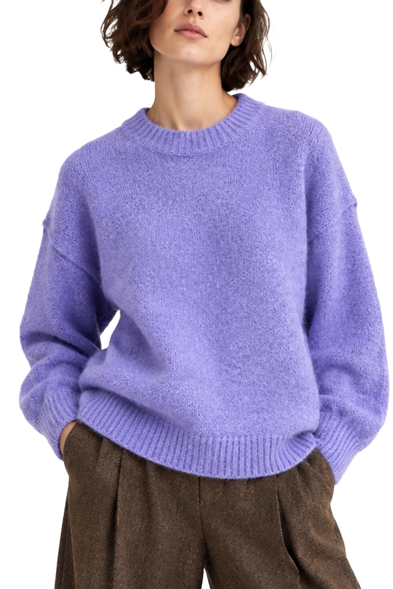 MAGLIA GIROCOLLO MORBIDA IN MISTO ALPACA DONNA VIOLA