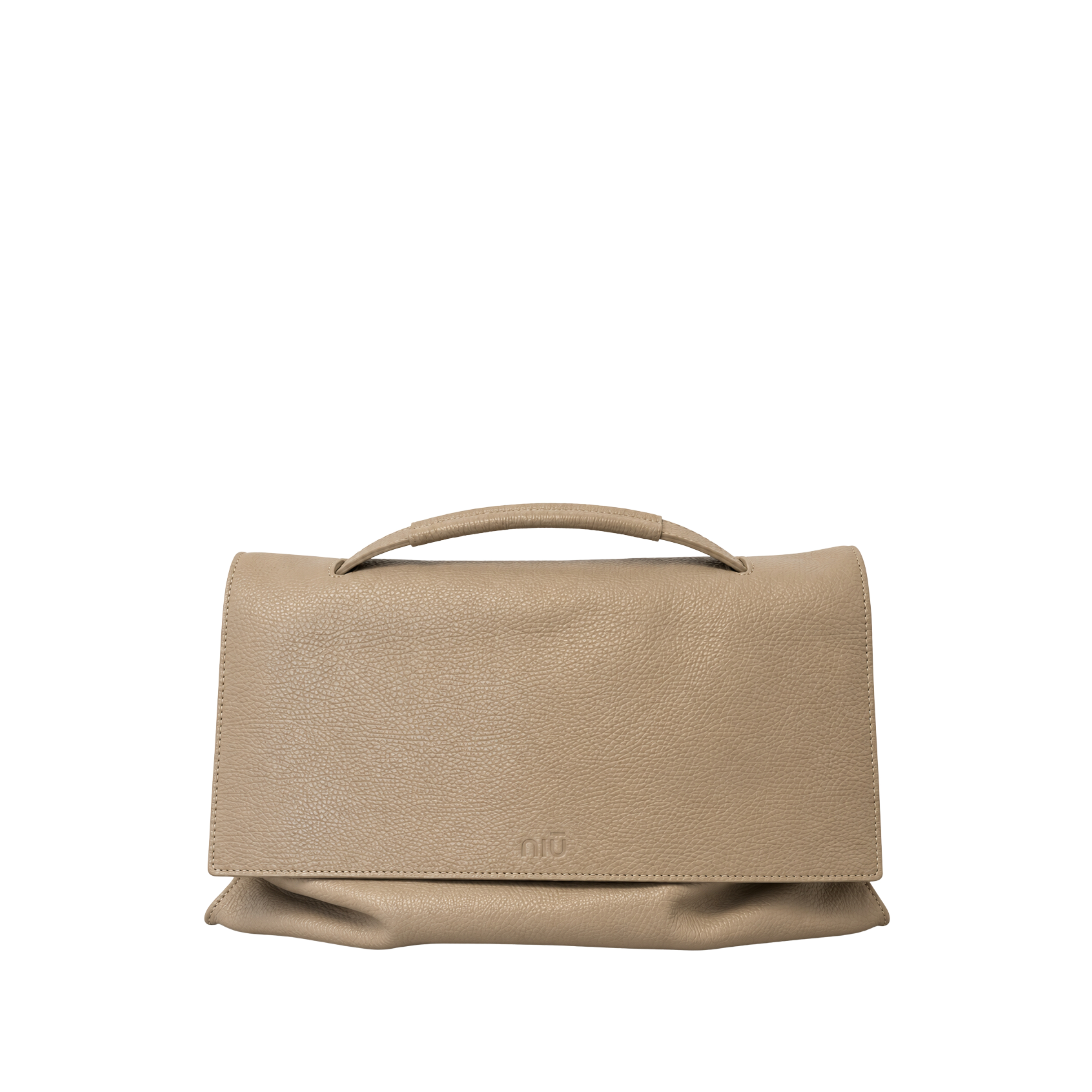 BORSA A MANO CON TRACOLLA IN VERA PELLE DONNA TORTORA