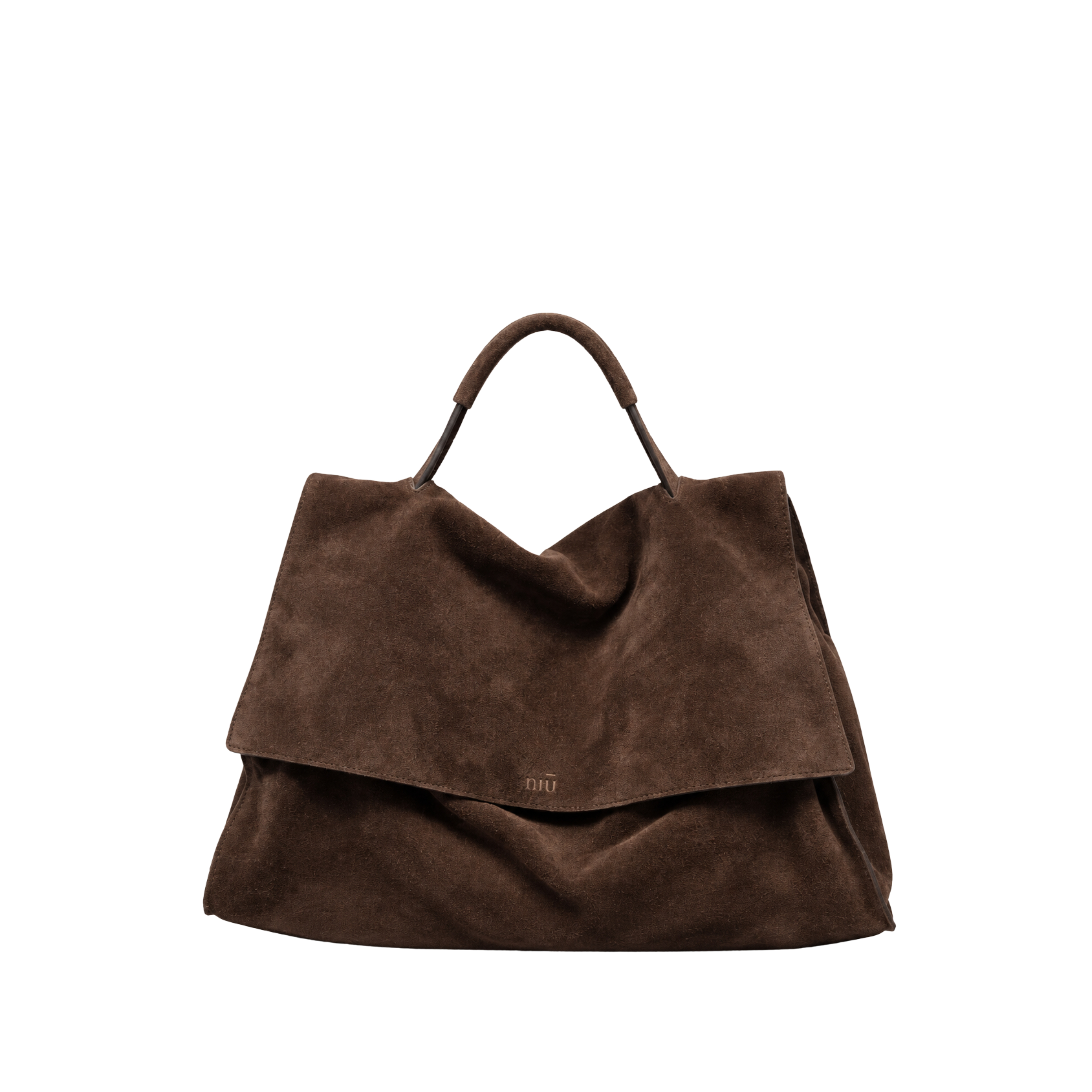 BORSA A MANO CON TRACOLLA IN VERO CAMOSCIO DONNA MARRONE