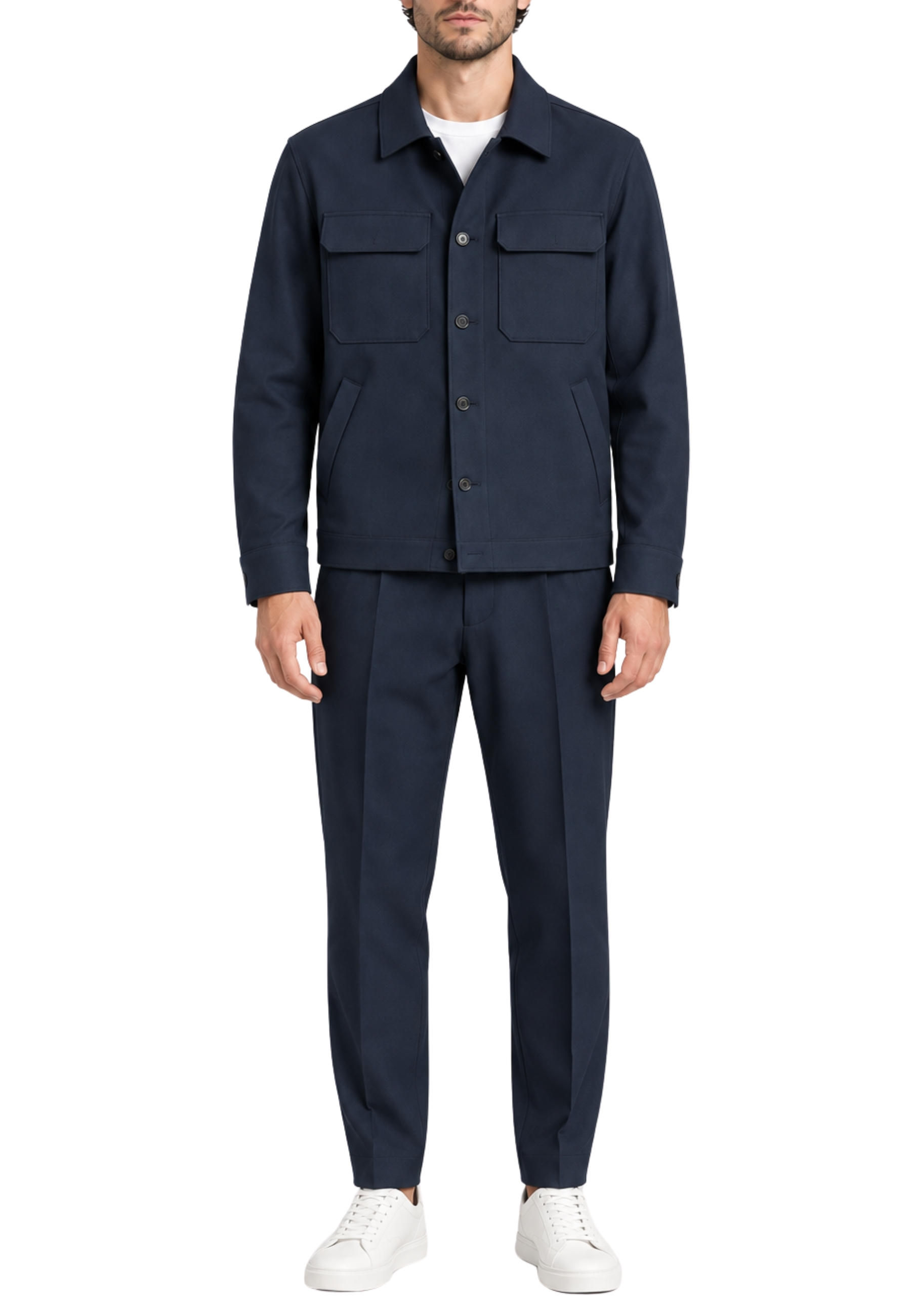 COMPLETO CON GIACCA CAMICIA UOMO BLU