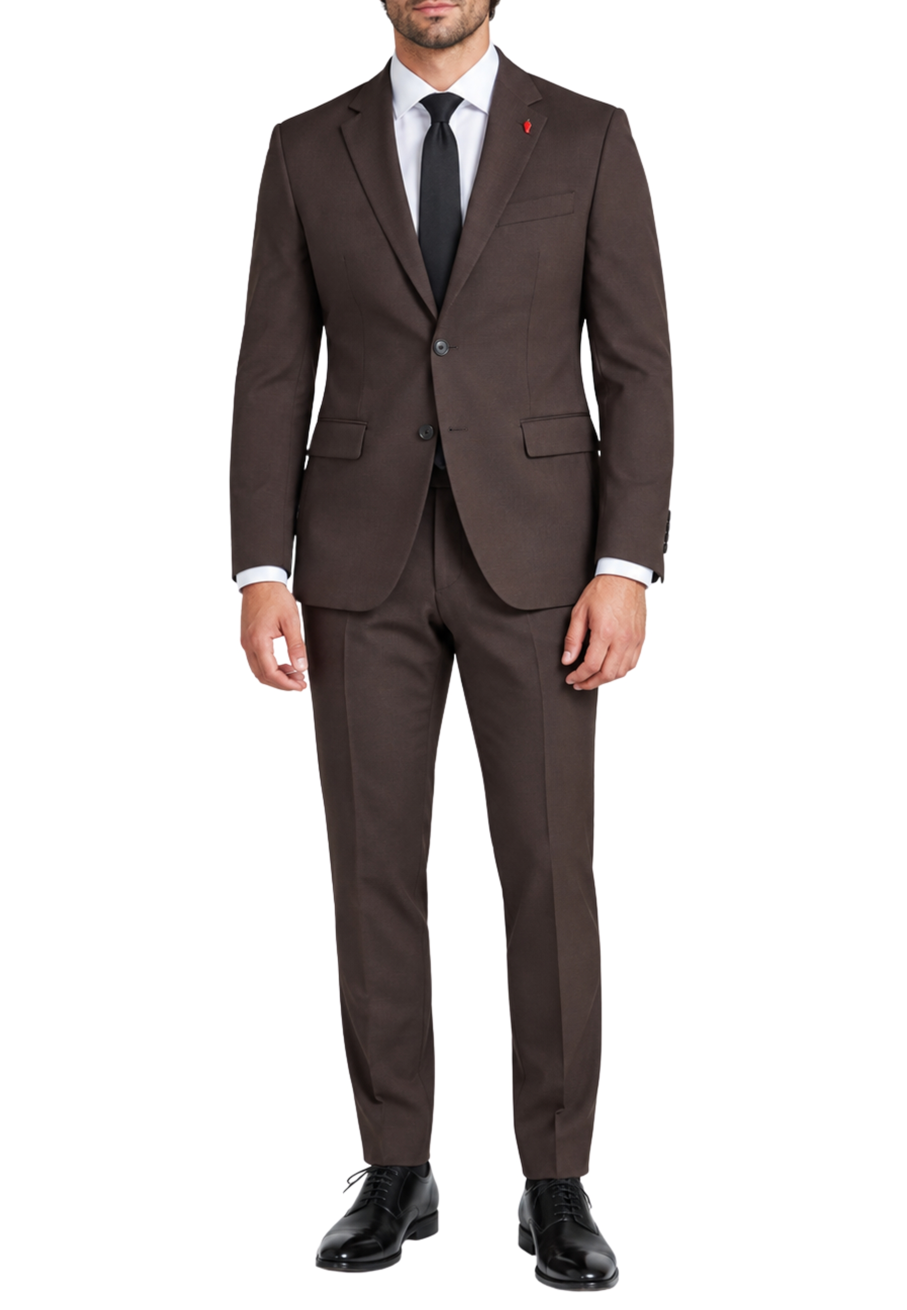 COMPLETO ELEGANTE CON GIACCA A DUE BOTTONI UOMO MARRONE