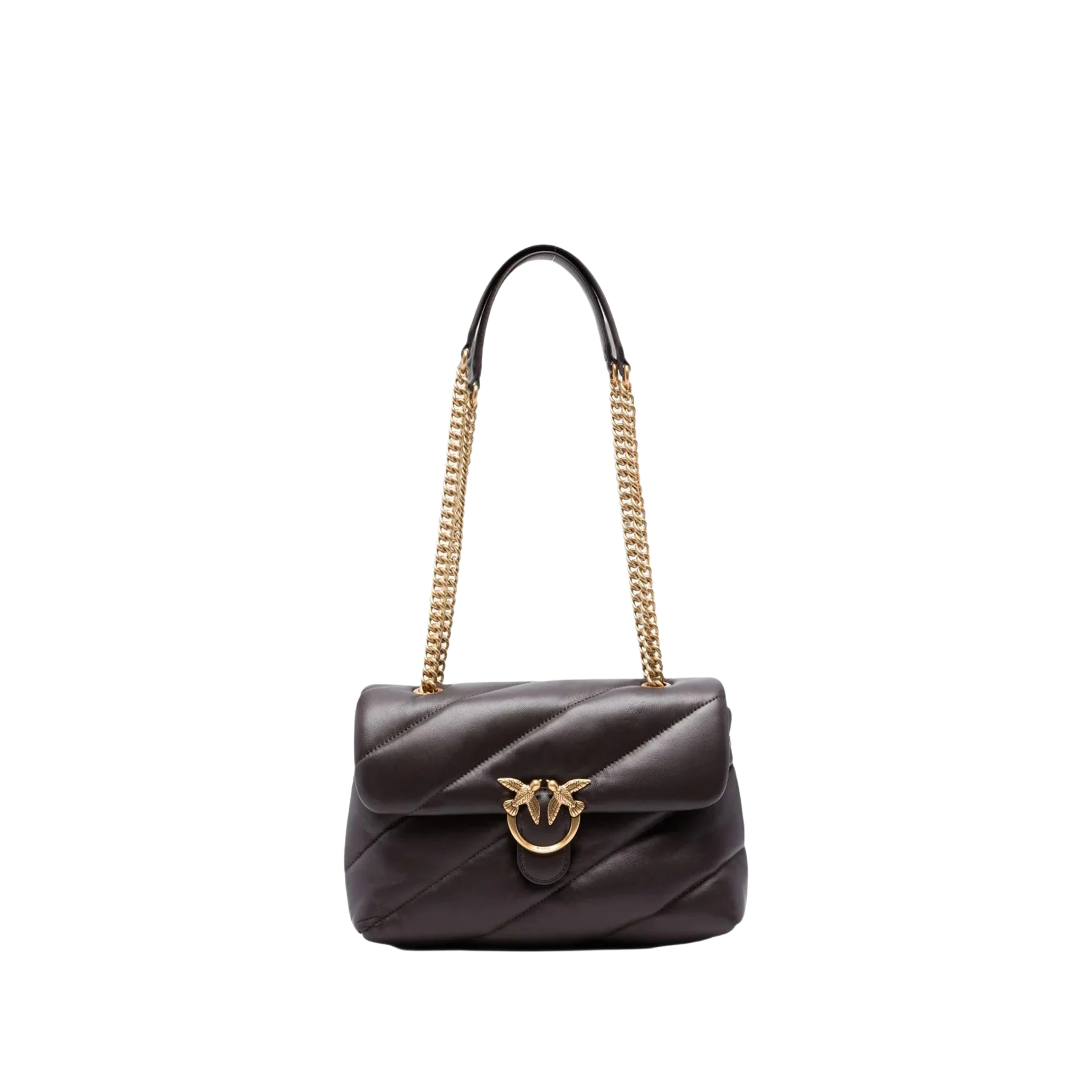 BORSA A TRACOLLA TRAPUNTATA DONNA MARRONE