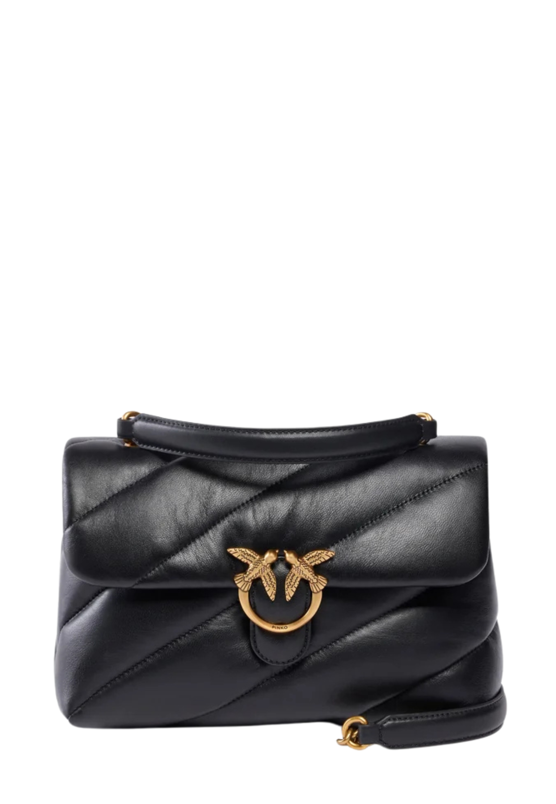 BORSA A SPALLA LOVE BAG PUFF IN NAPPA TRAPUNTATA DONNA NERO