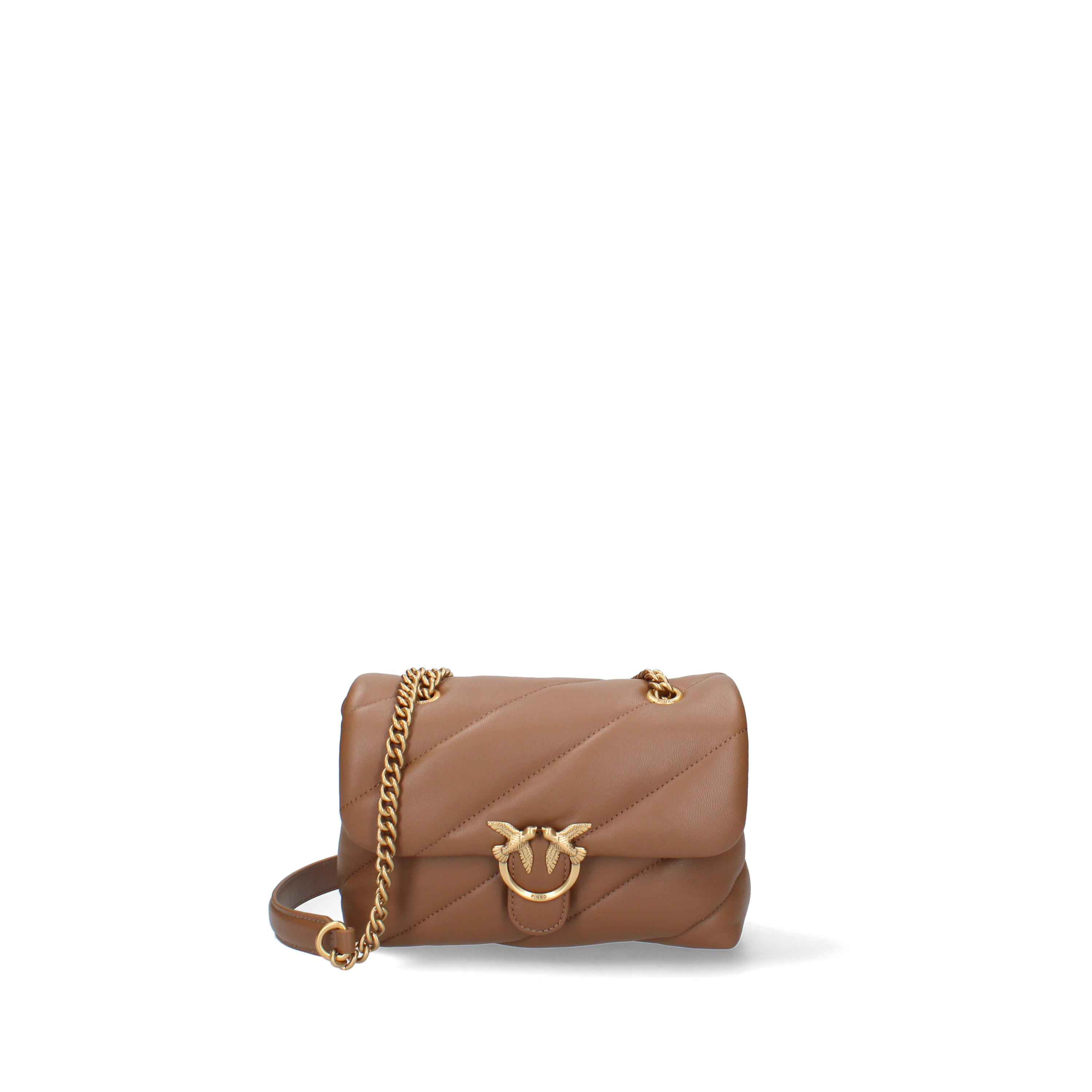 BORSA A TRACOLLA IN MORBIDA NAPPA CON CATENA DONNA COGNAC