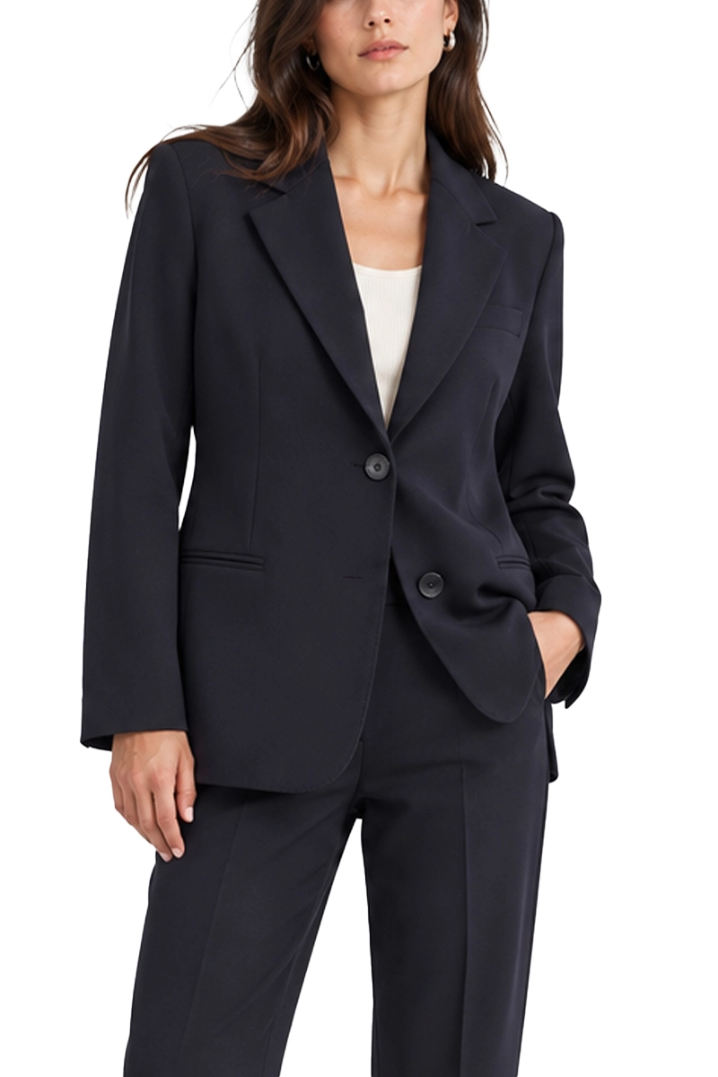 BLAZER MONOPETTO SARTORIALE IN MISTO VISCOSA DONNA BLU