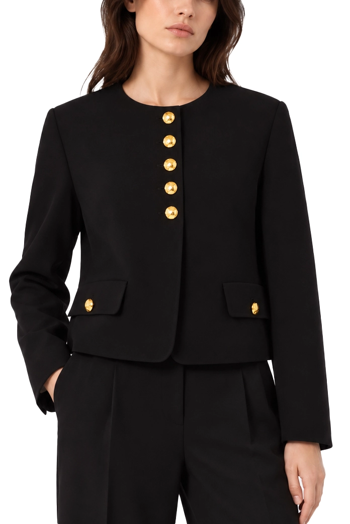 GIACCA CORTA BOXY IN CADY TECNICO DONNA NERO