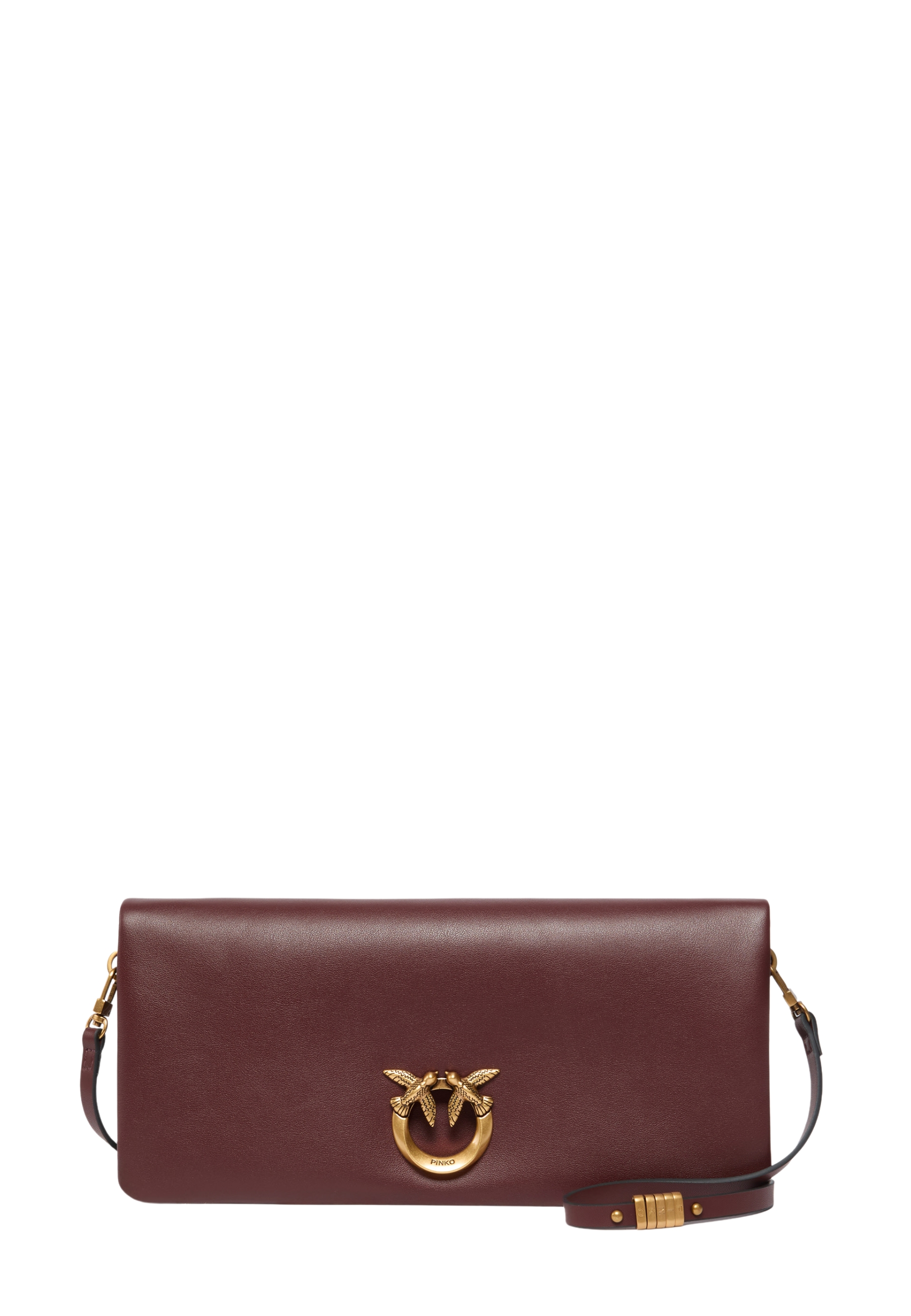 POCHETTE CLICK SOFT HORIZONTAL CLASSIC IN PELLE CON TRACOLLA DONNA MARRONE