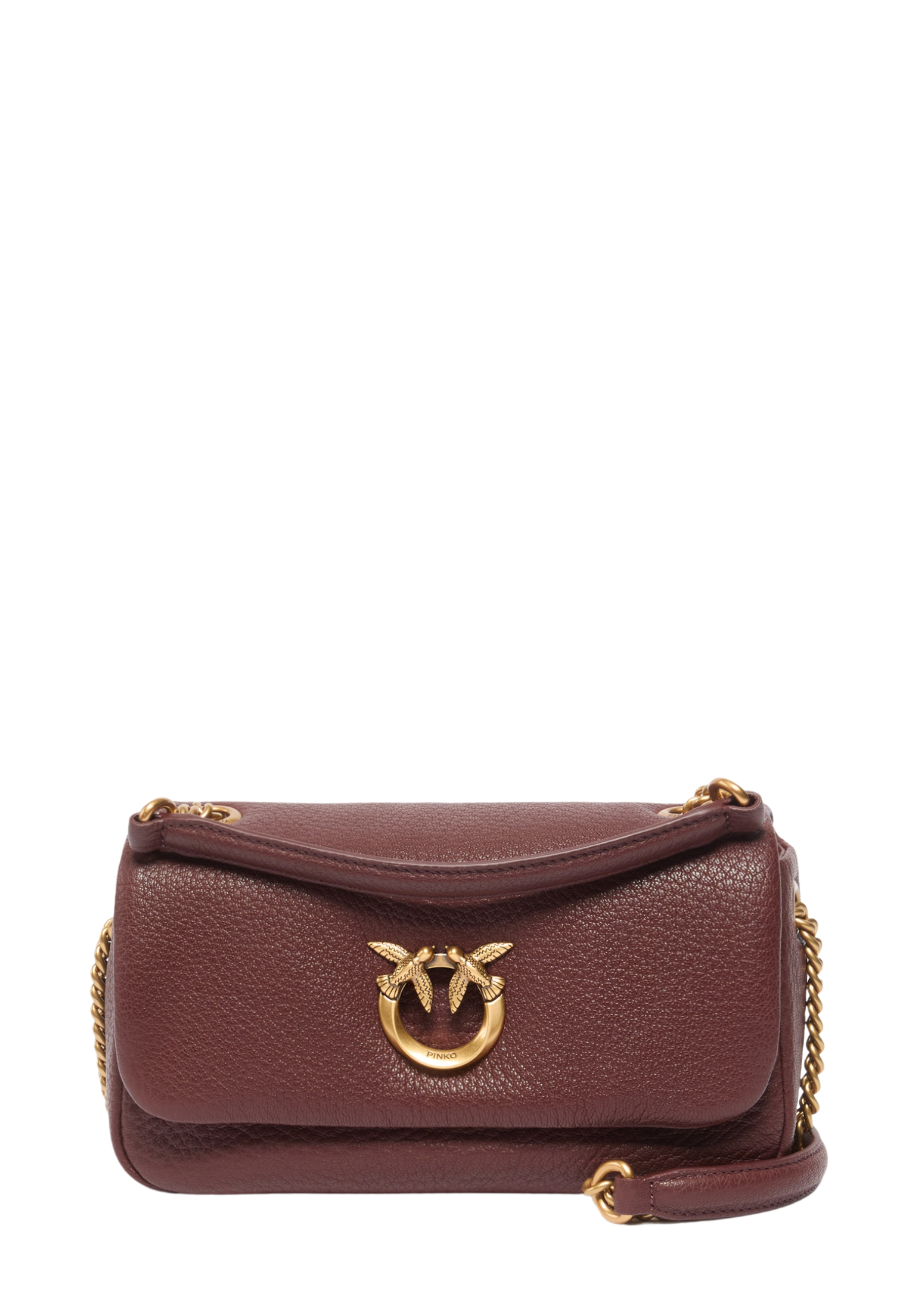 BORSA A SPALLA CLICK SOFT HORIZONTAL CHAIN IN PELLE DONNA MARRONE